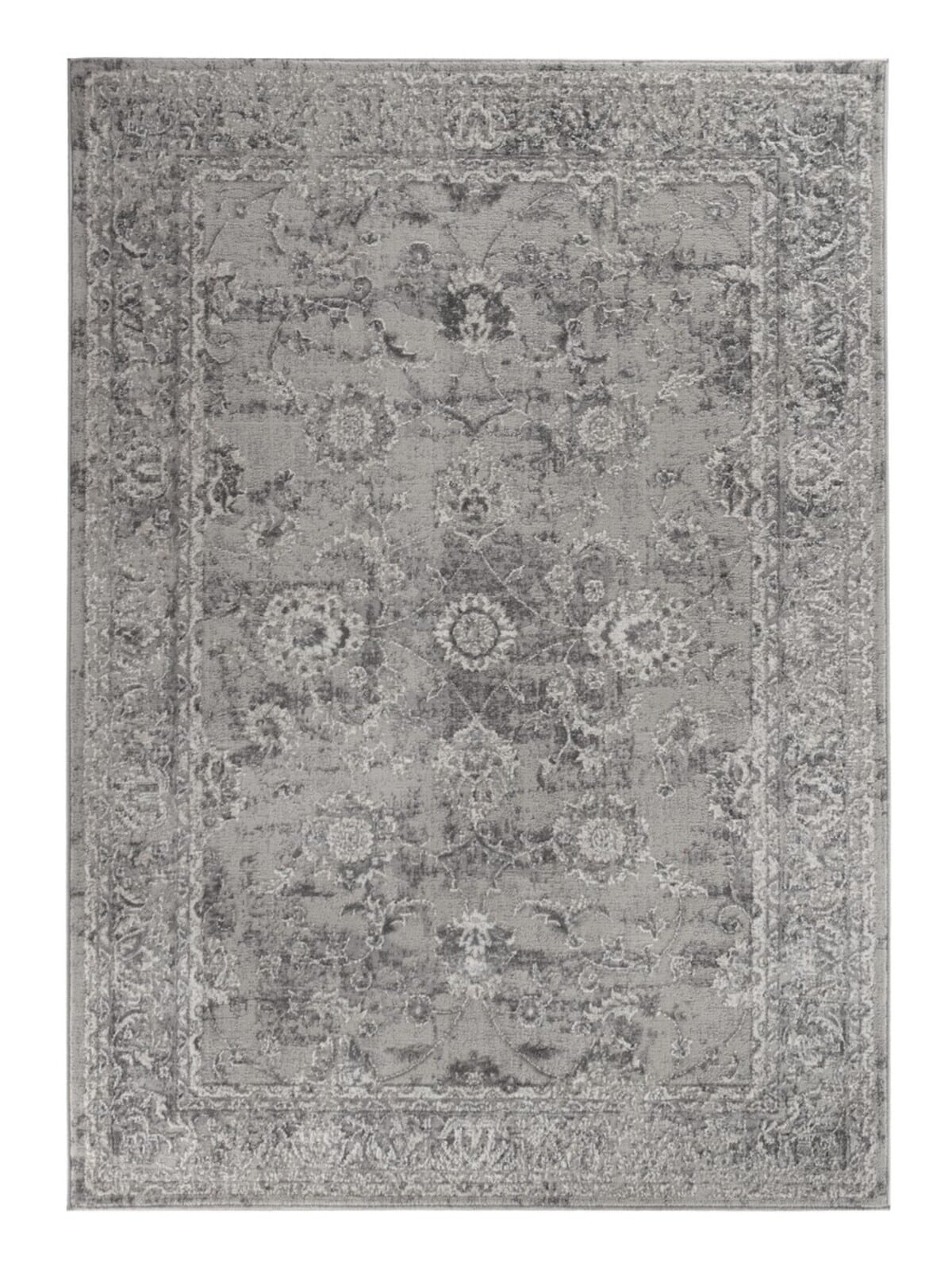 The Sofia Rugs Grey Area Rug 2x3 Farmhouse Rug for Living Room 2 x 3 Grey  Indoor Distressed/Overdyed Area Rug in the Rugs department at