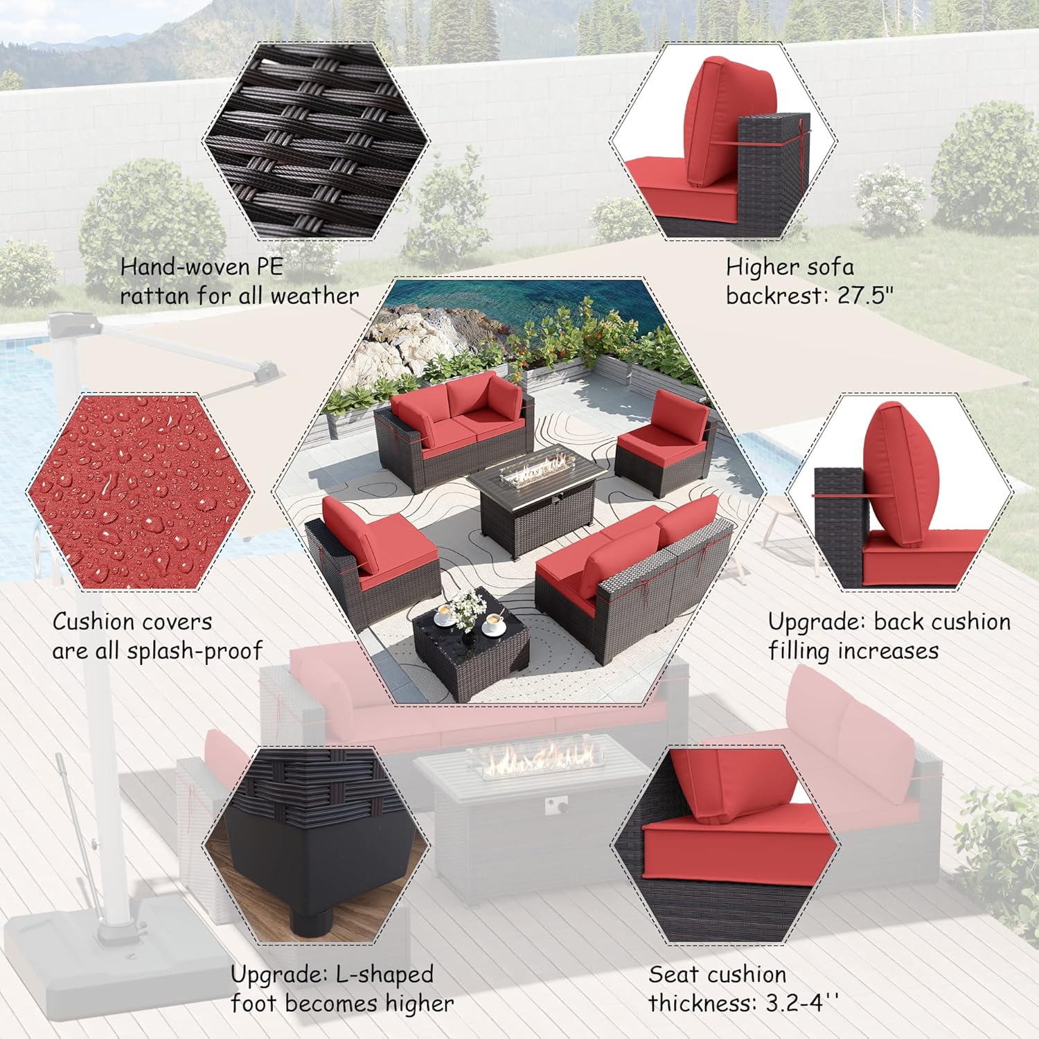 ALAULM LS-7+FP-RED Patio-Conversation-Sets - View #3
