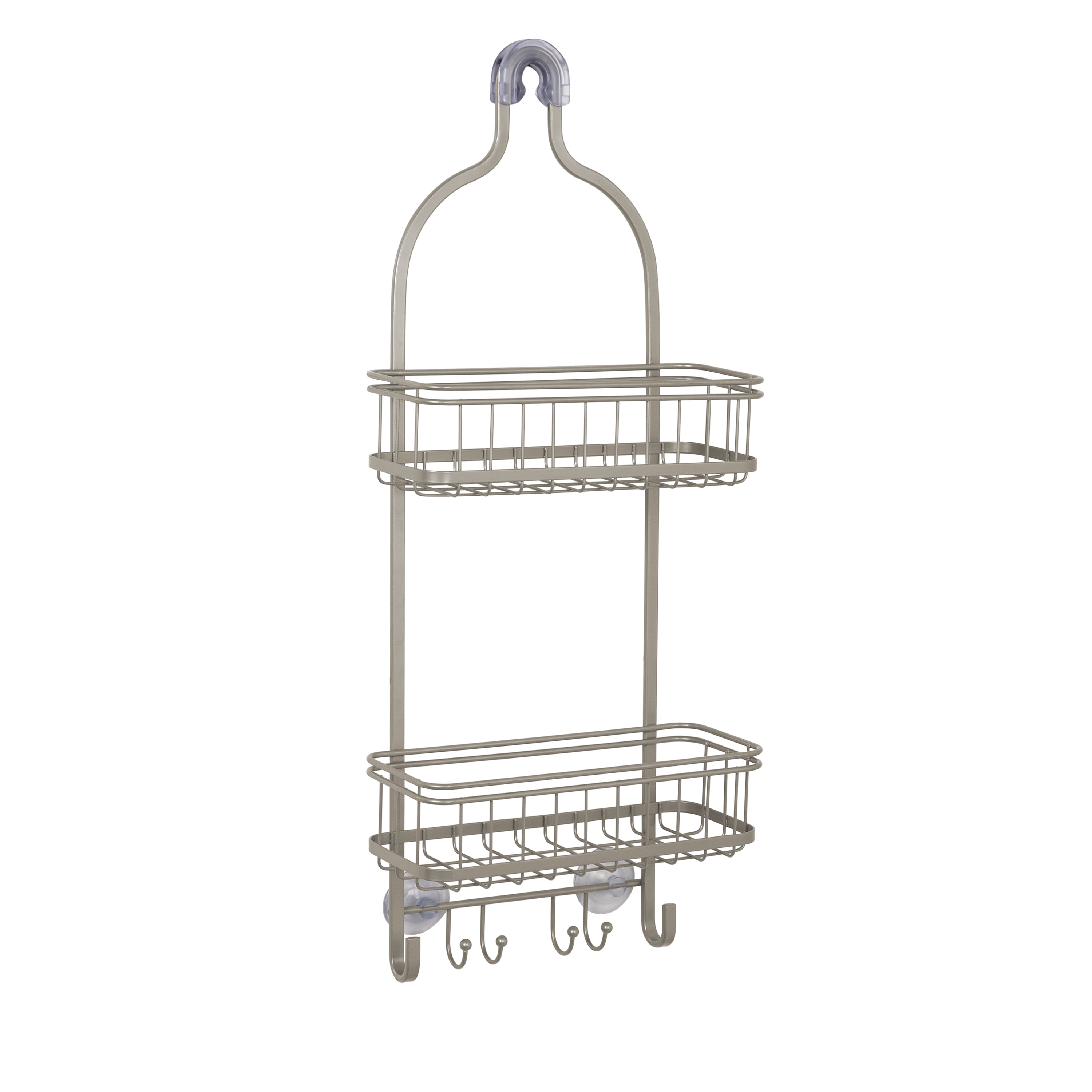 Zenna Home E7540NN Satin Nickel Steel 2 -Shelf Hanging shower caddy 10-in x 4.3-in x 24-in