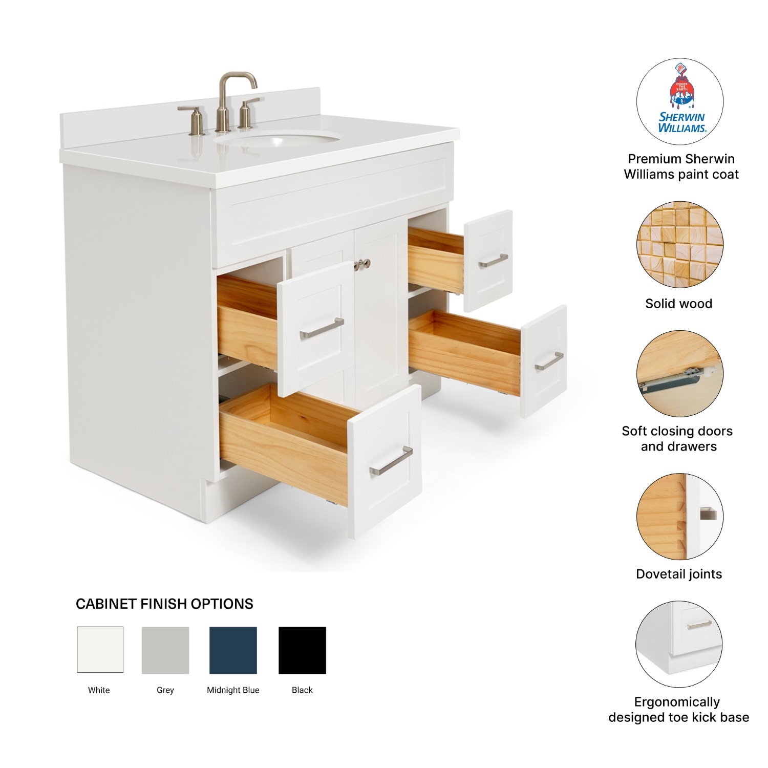 ARIEL F043SWQOVOWHT Bath-Vanity-Combo - View #5