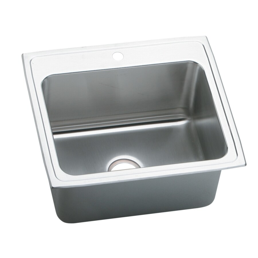 Elkay 22-in x 25-in 1-Basin Lustrous Satin Self-rimming Laundry Sink in ...