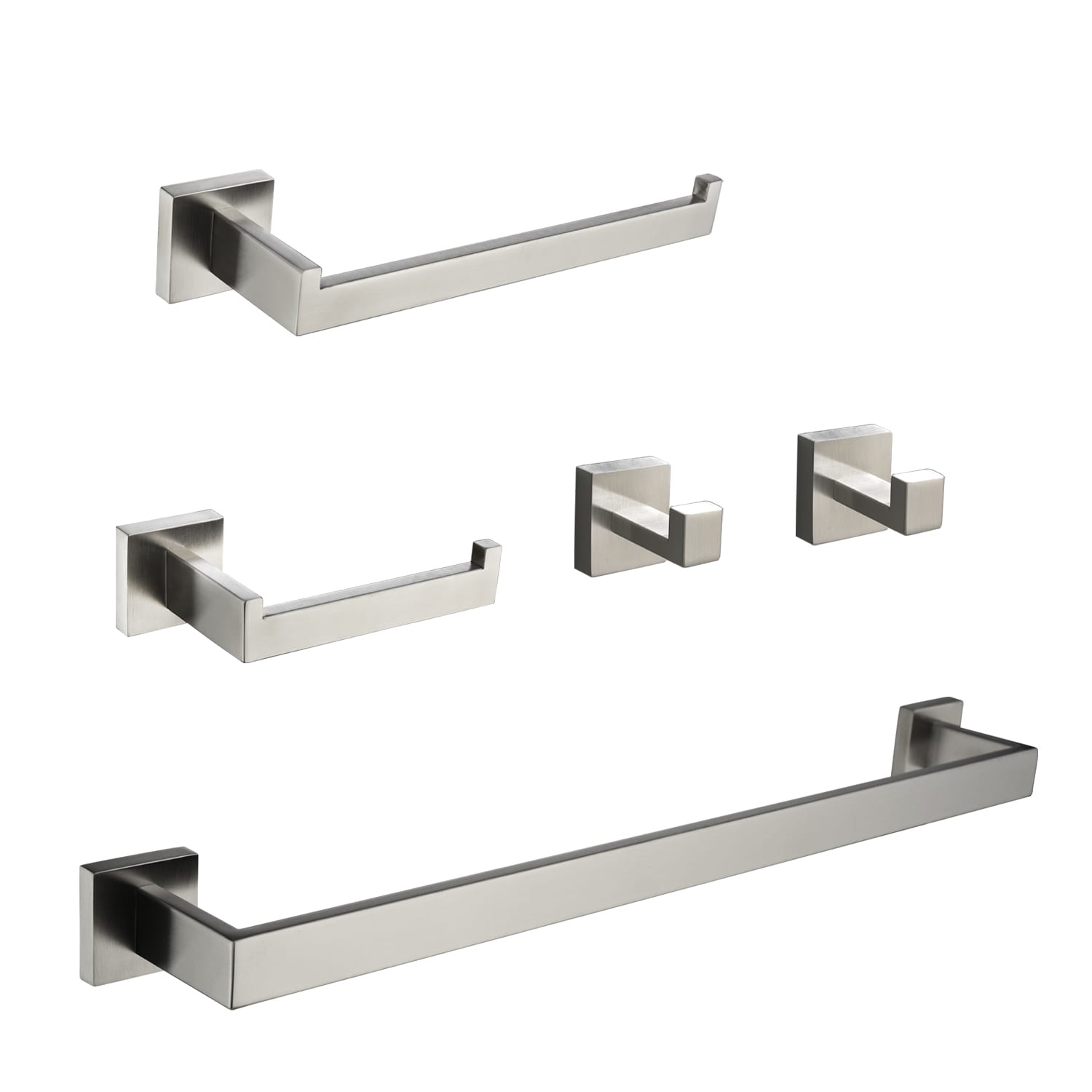 Dimakai - Bathroom Hardware Set 5 Piece SUS304 Stainless Steel Towel Bar Hand Towel Holder Toilet...