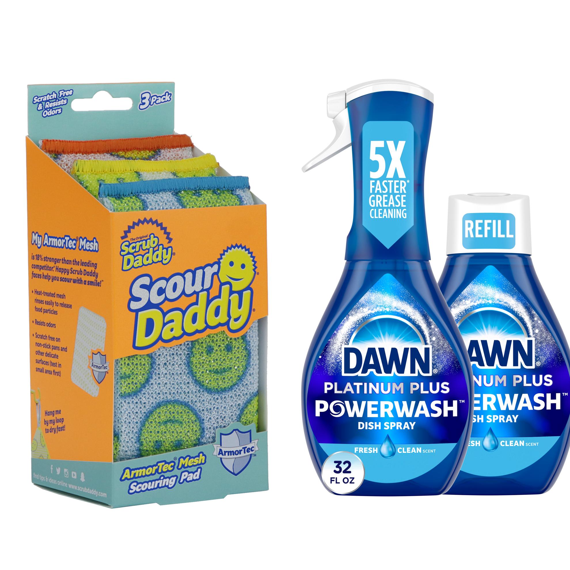 Scrub Daddy  Deep Clean Duo - Dawn Powerwash Starter Kit and Scour Daddy Scouring Pad 3-Pack