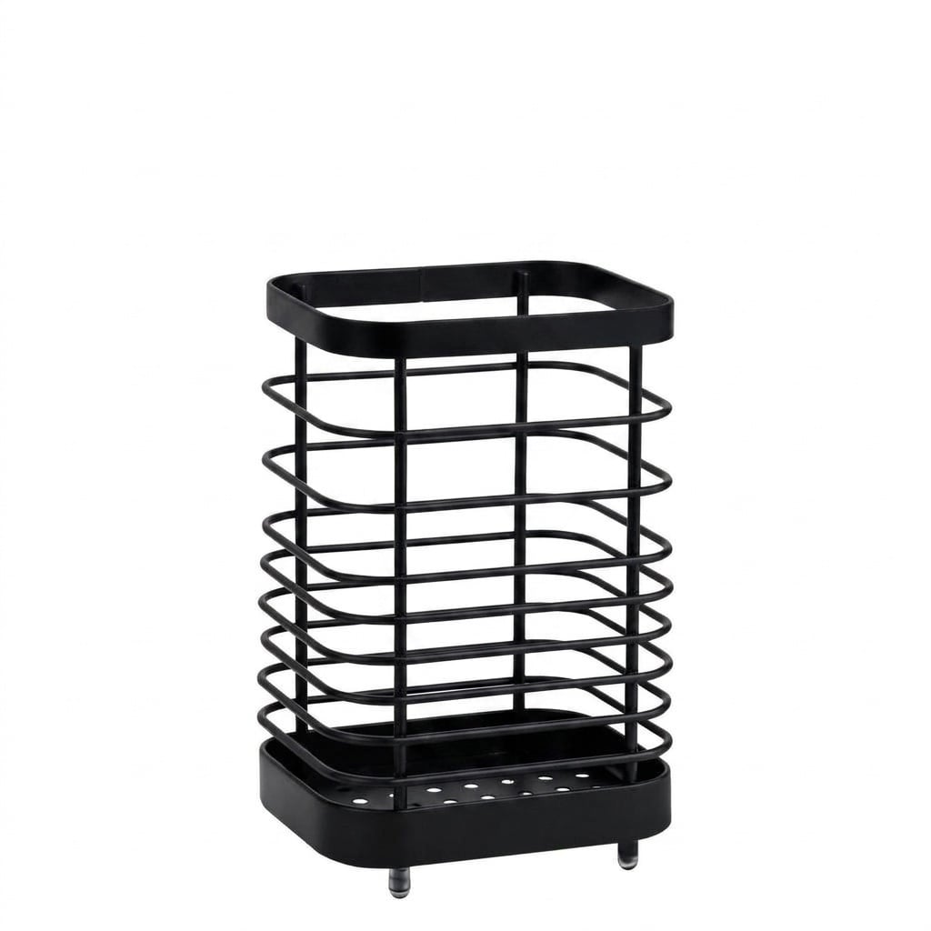 Aoibox  Stainless Steel Utensil Holder and Drainer Caddy for Countertop and Drawer 6 in W x 4 in D x 3 in H