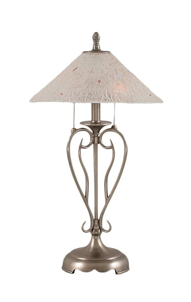  LWTK007049 27-in Nickel Table Lamp with Glass Shade