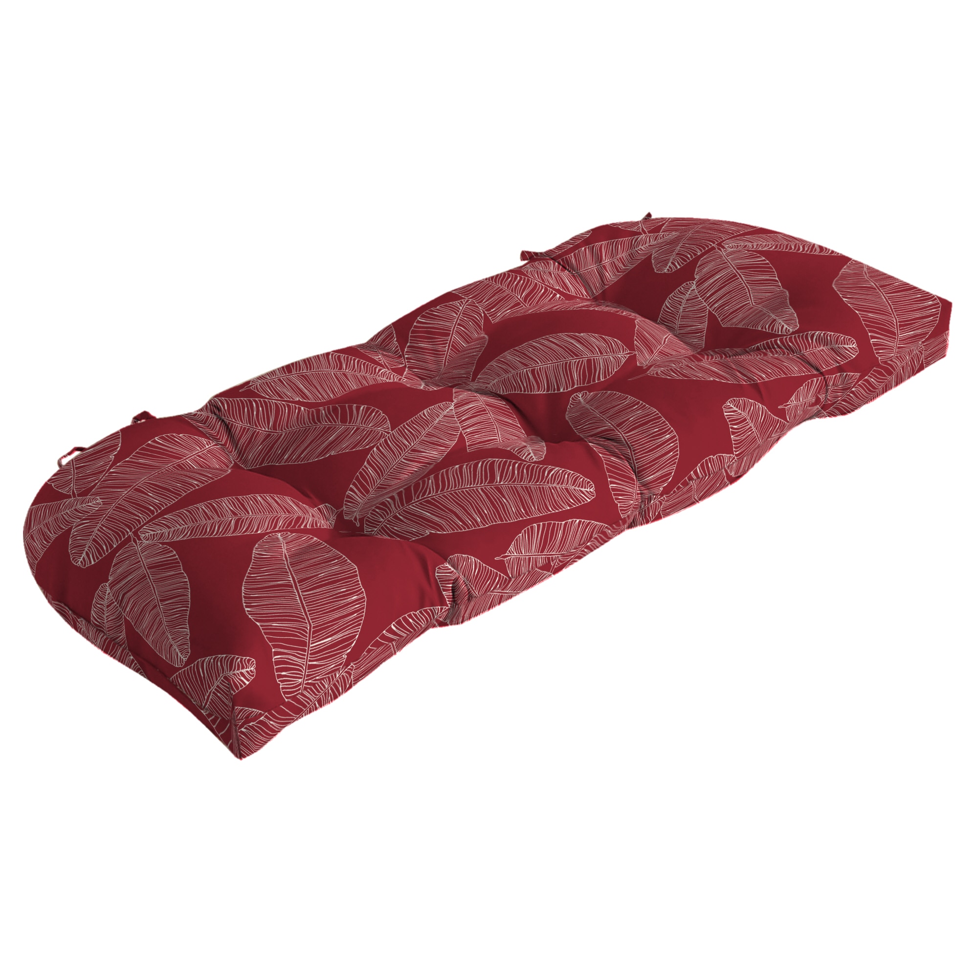 ARDEN ZQ1F536B-D9Z1 20-in x 41.5-in Red Leaf Palm Patio bench cushion