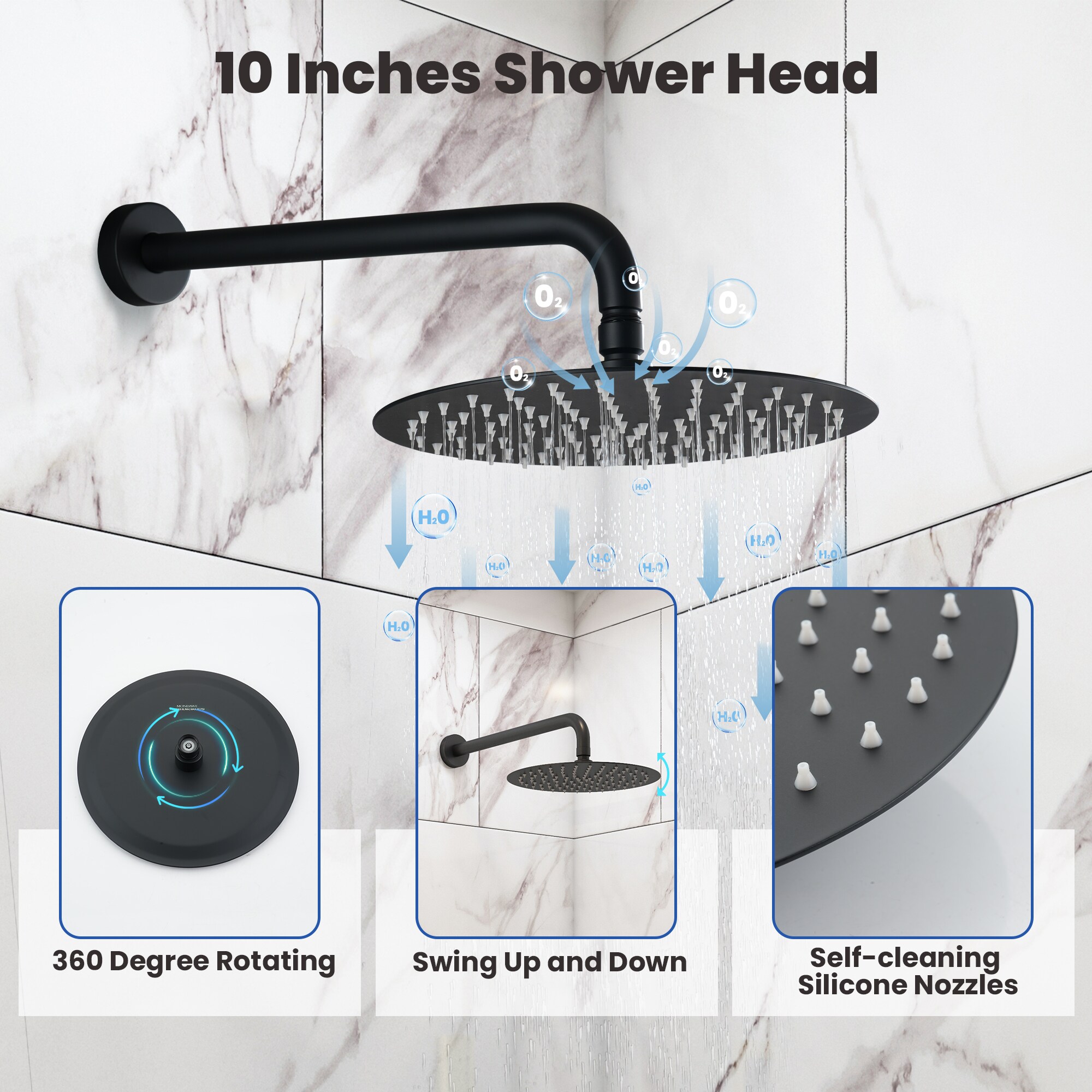 Mondawe AM-S133A3C-10MB Showerhead-Bar-Panels - View #8