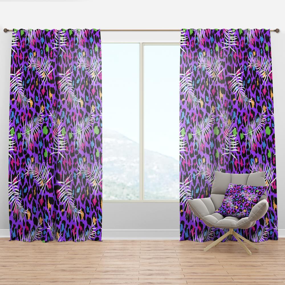 Designart CTN24362-52-120 120-Inches Purple Abstract Room darkening Thermal lined Rod pocket Single curtain panel