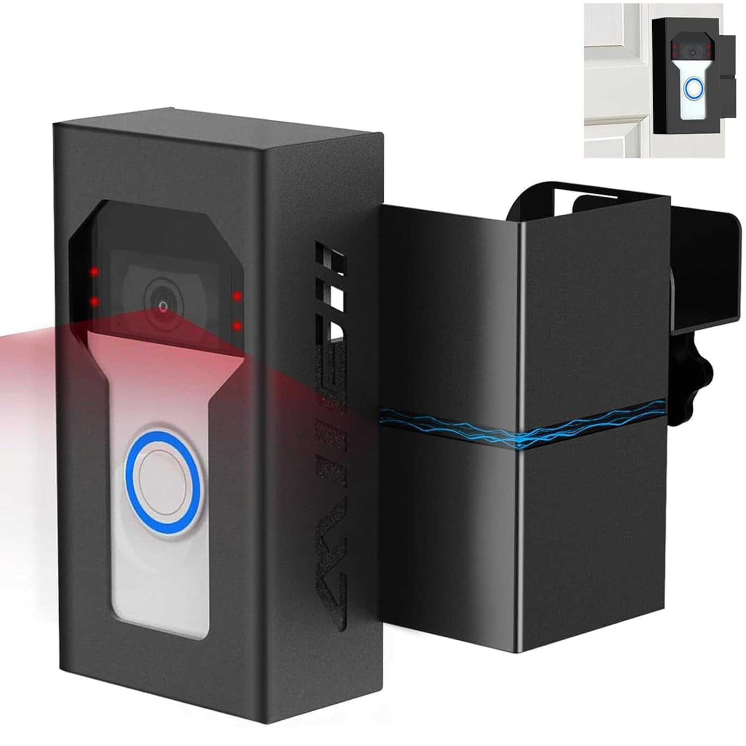 AKSCYZM  Anti Theft Ring Doorbell Mount All Metal Ring Camera Door Mount Upgrade with Charging Port No Drill Ring Doorbell Holder for Home
