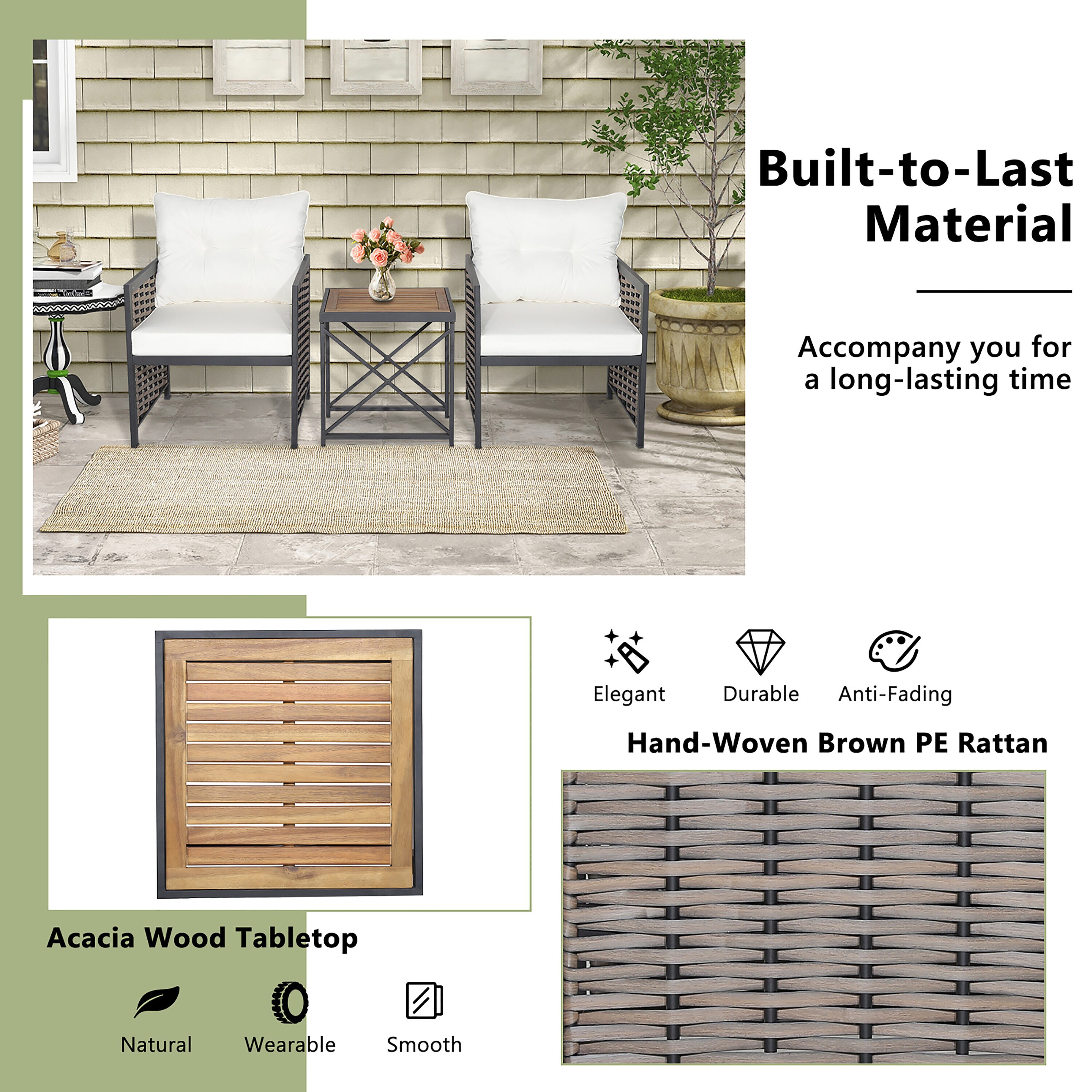 Costway HW70686WH Patio-Conversation-Sets - View #4