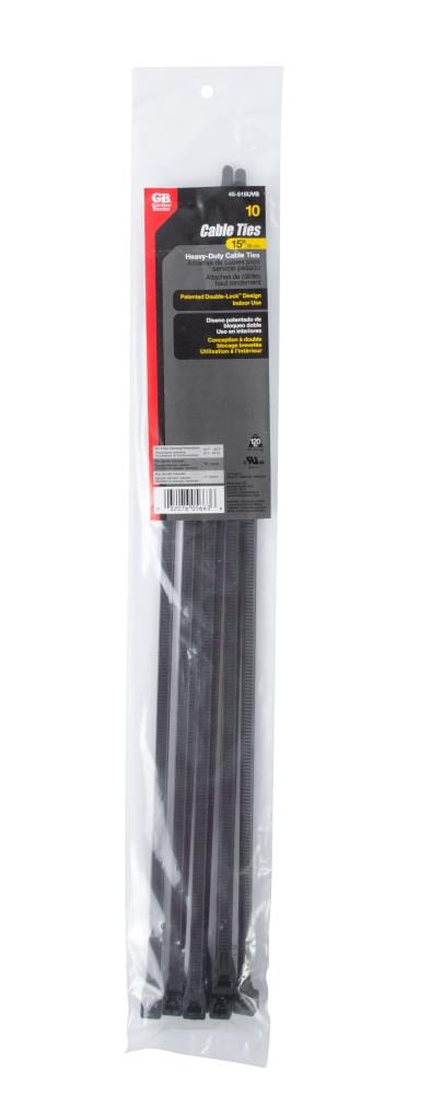 Wide Large 120lbs Tensile 12 Inch Heavy Duty Black Industrial Durable Cable Ties for sale online 