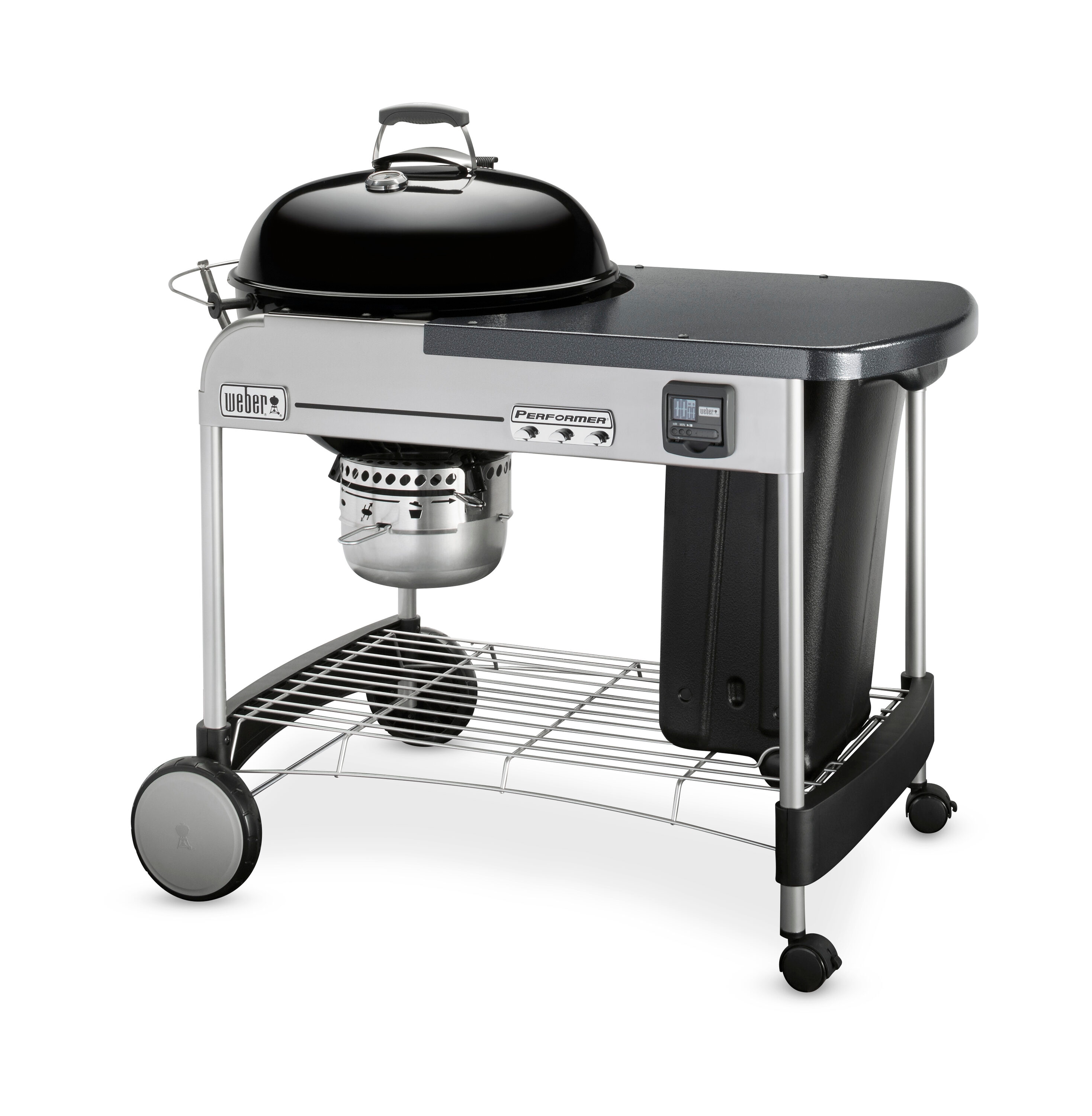 Weber Performer Premium 22-in W Black Kettle Charcoal Grill in Charcoal Grills department at Lowes.com