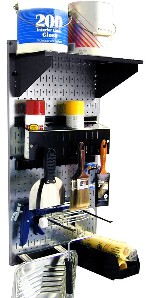 Wall Control 30-PST-100 GVB 10 -Piece Steel Pegboard multi-tool rack in Silver 16-in W x 32-in H