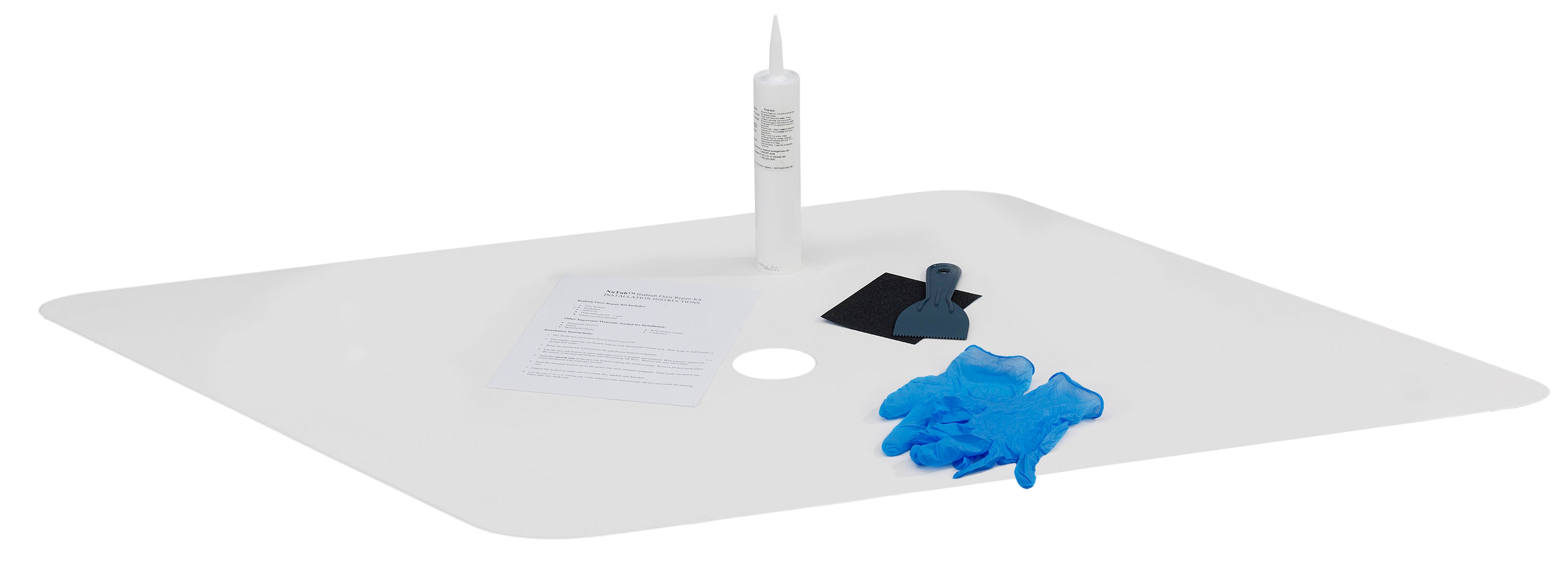 Nutub White Shower Inlay Kit In The, Bathtub Floor Repair Inlay Kit In White