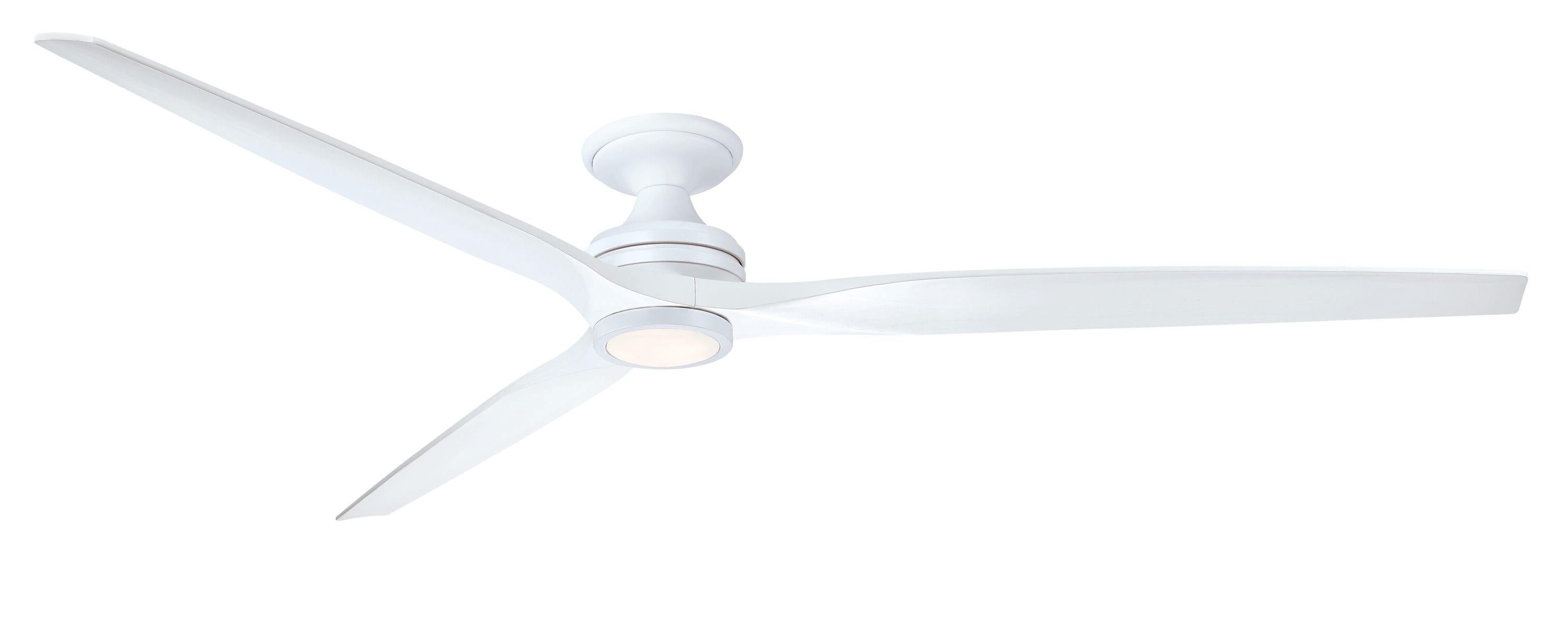 Fanimation FPD6721BMW-84MW-LK-F Spitfire 84-in Color-Changing Integrated LED Outdoor Flush Mount Smart Matte White with Matte White Blades Propeller Ceiling Fan With Light - Remote Included ( 3 -Blade )