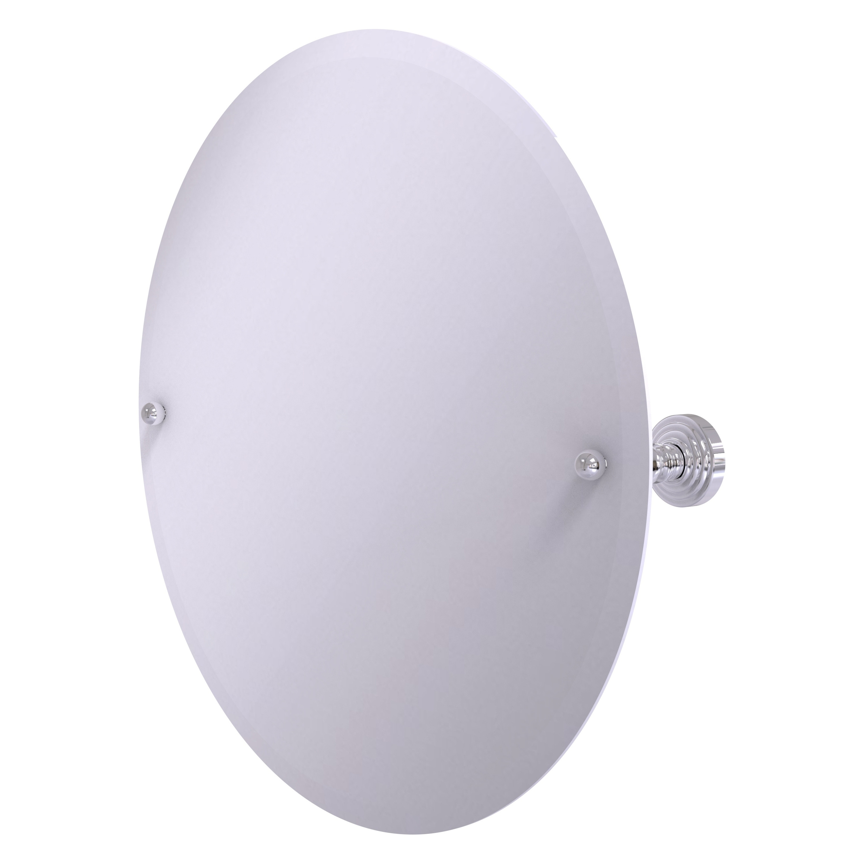 Allied Brass WP-90-PC Waverly Place 22-Inches x 22-Inches Beveled Frameless Round Tilting Bathroom Vanity Mirror ( Polished Chrome )