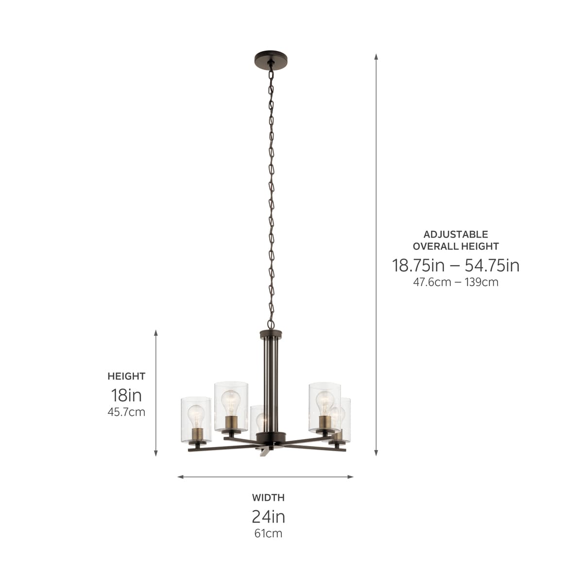 Kichler Fontella 5-Light Olde Bronze Transitional Chandelier