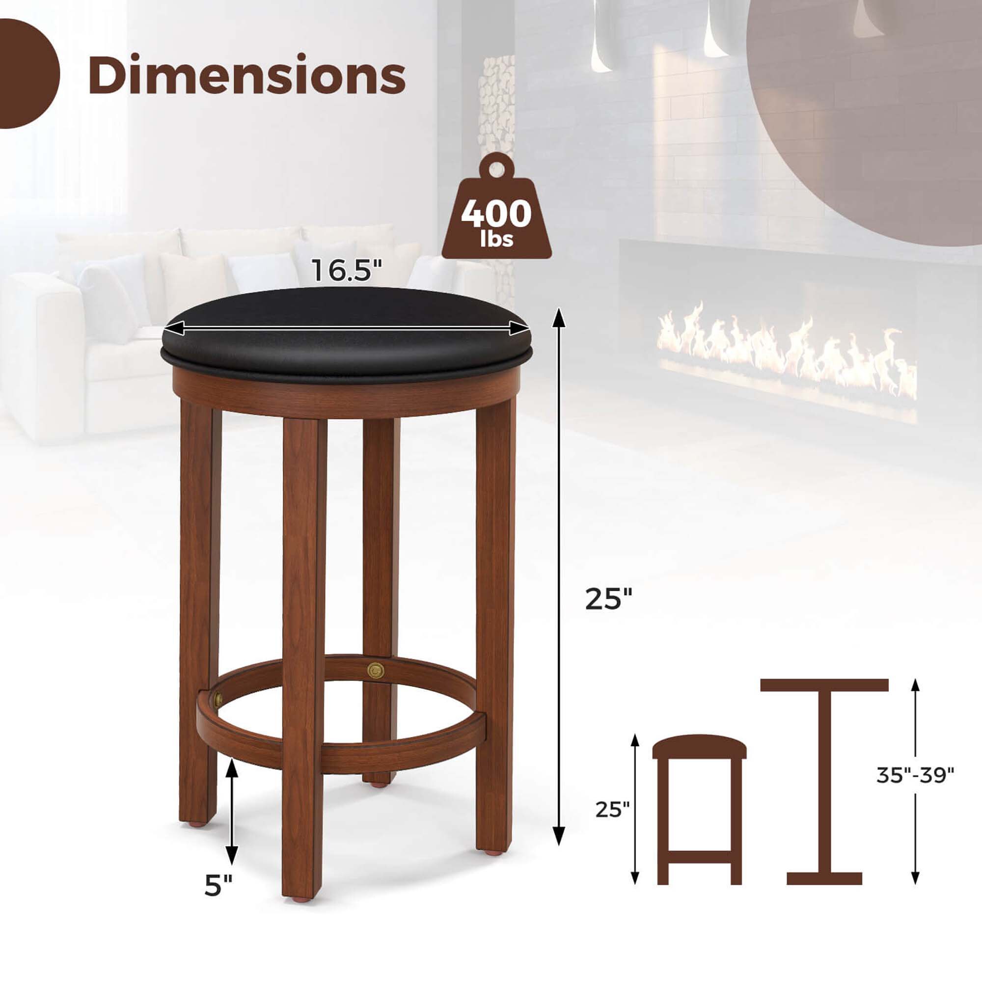 Costway HCST01887 stools - View #2