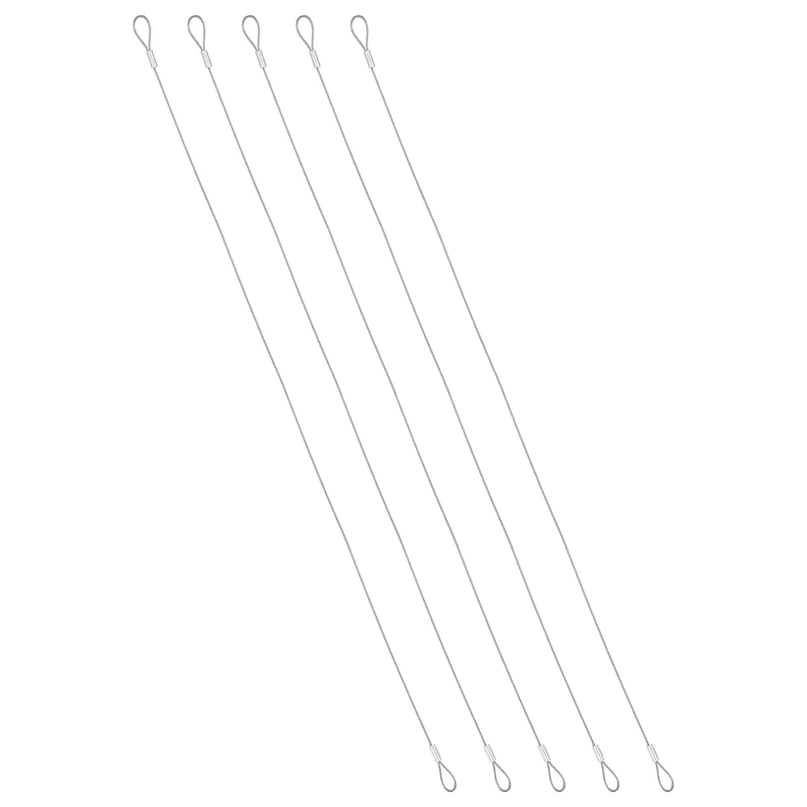 Unique Bargains 1mmD x 20 Inch L Outdoor Travel Security Cable 5pcs 304 Stainless Steel Safety Wire Rope Luggage Anti-Theft Cable with Loop Ends for Bike Motorcycle Home Decoration Silver #S26042400UX5570
