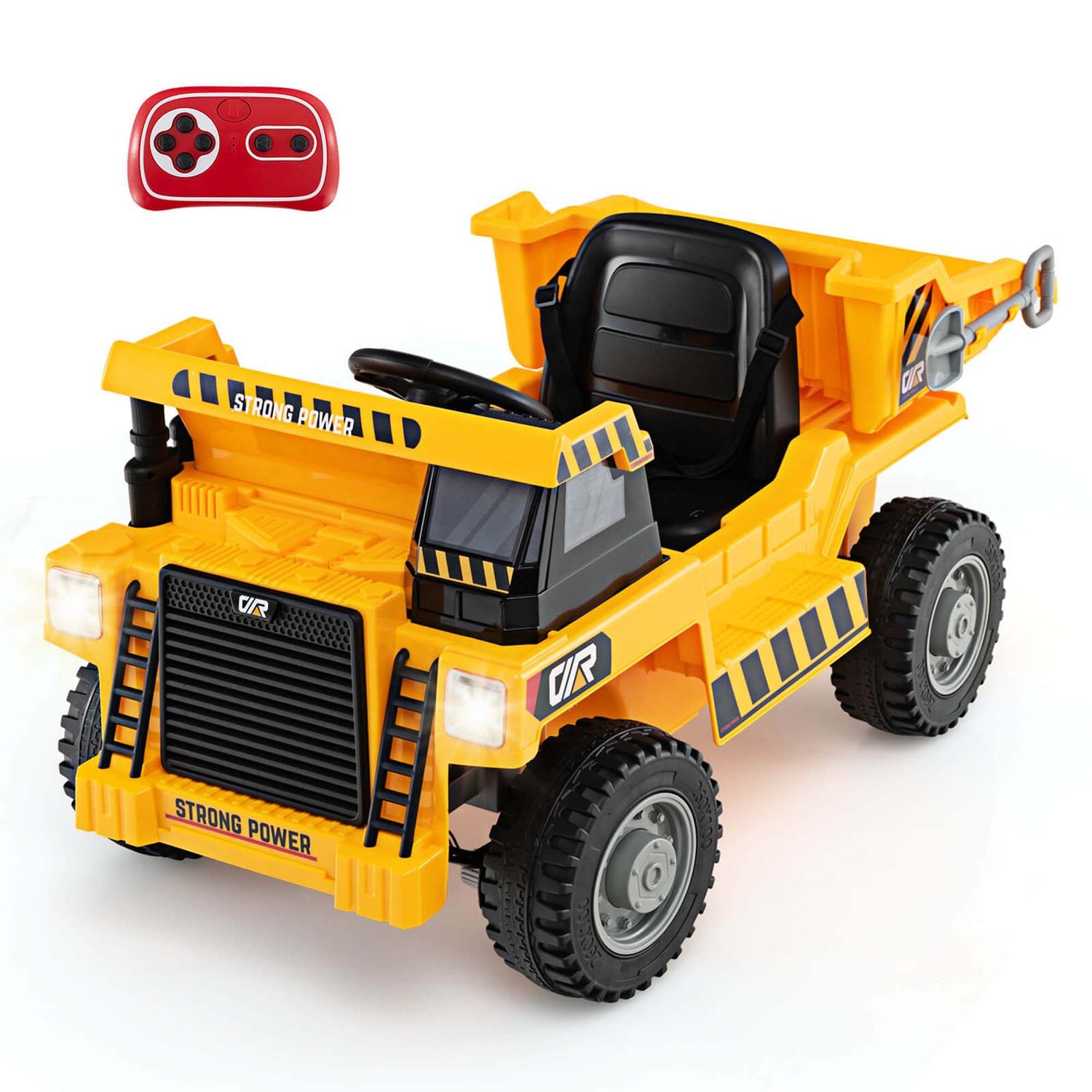 Costway HCST02570 Kids Ride-On Dump Truck with Wireless Connection Music LED Lights Soft Start Yellow