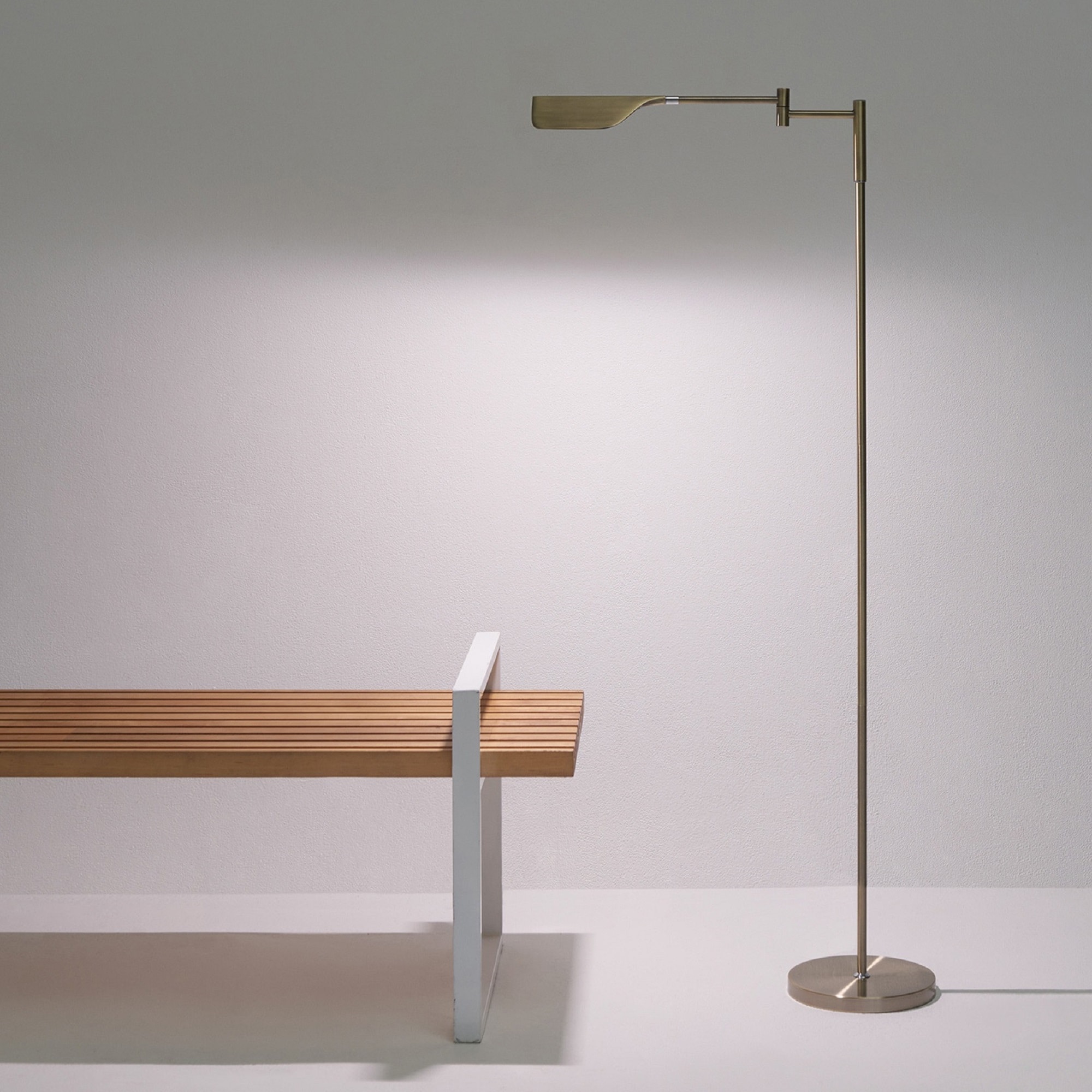 Elegant Antique Brass 53" Adjustable LED Task Floor Lamp with 3-Way Dimmer