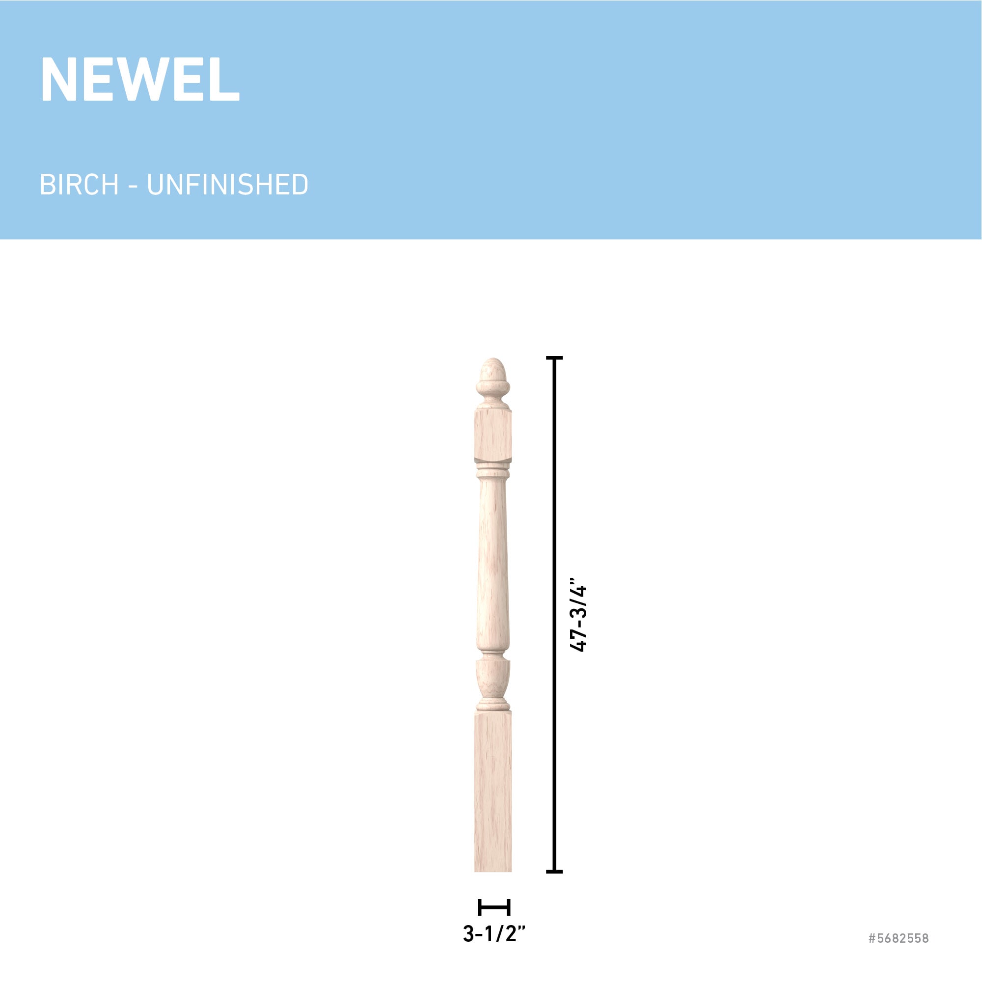 L.J. Smith Stair Systems LJP-3040-BR Interior-Stairpart-Newel-Posts - View #3