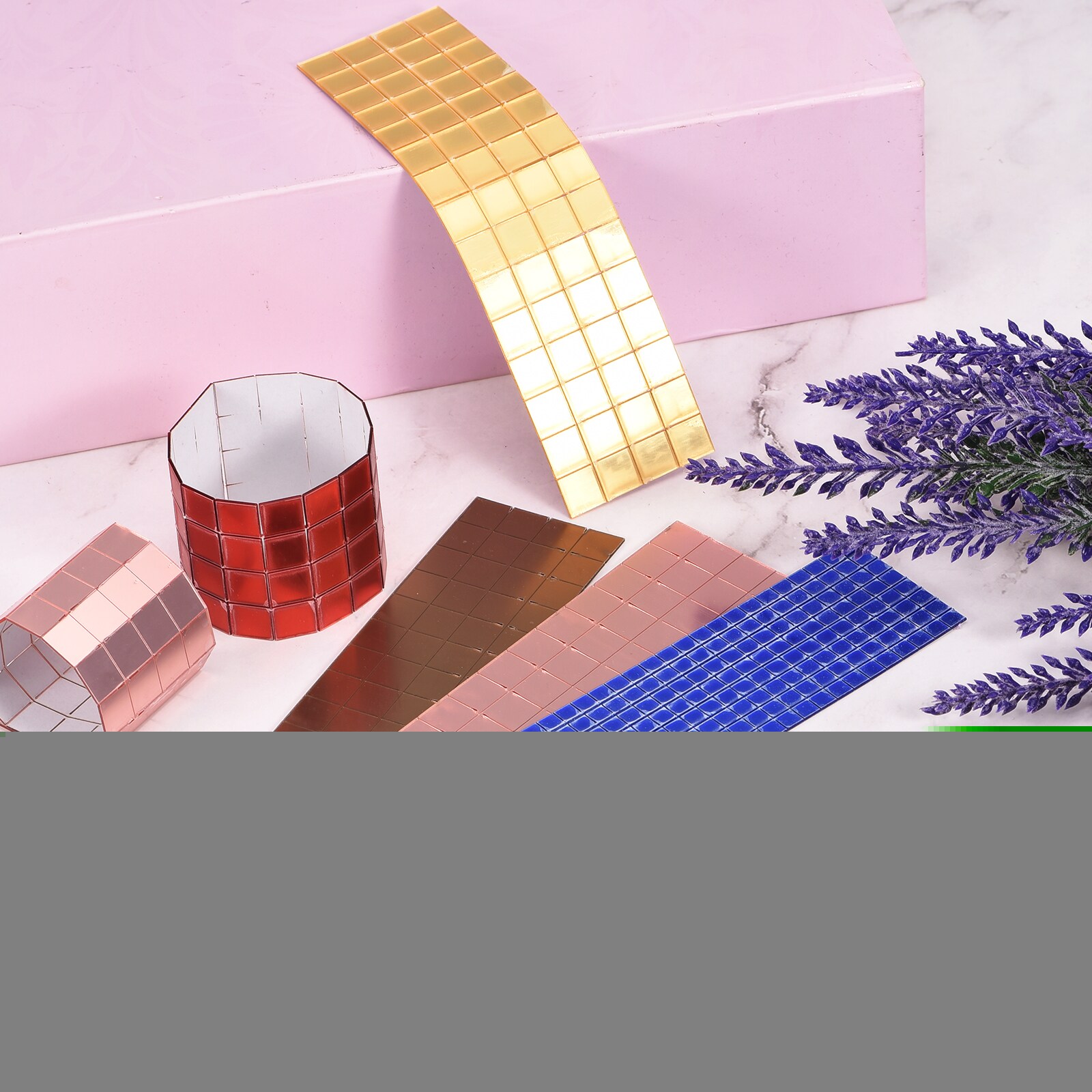 Uxcell 1200Pcs Self-Adhesive Disco Mirror Tiles - 10mm Square Mosaic Tiles For DIY Disco Ball Crafts