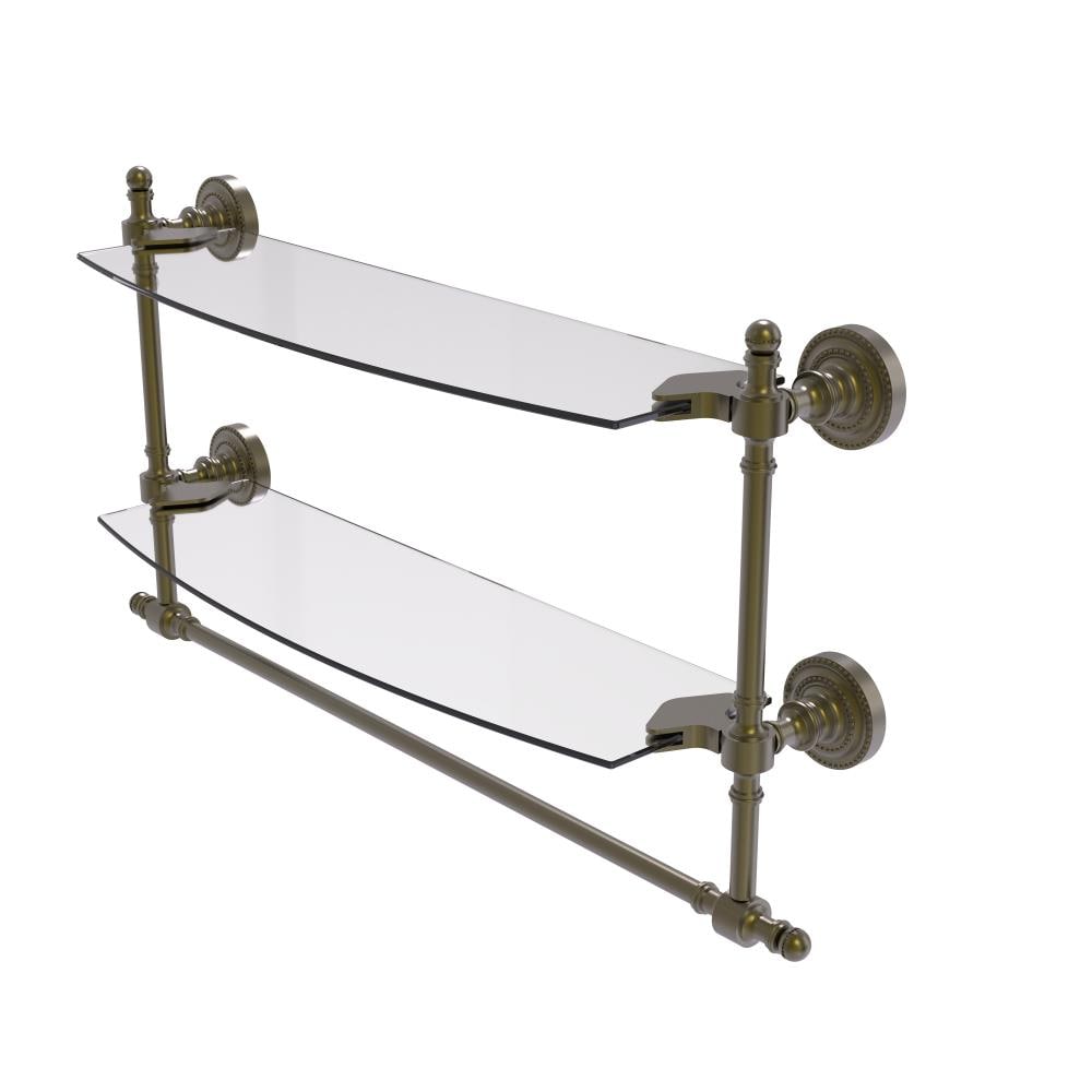 Allied Brass RD-34TB/18-ABR Retro Dot Antique Brass 2 -Tier Wall mount Bathroom Shelf ( 18-in x 15-in x 5-in )