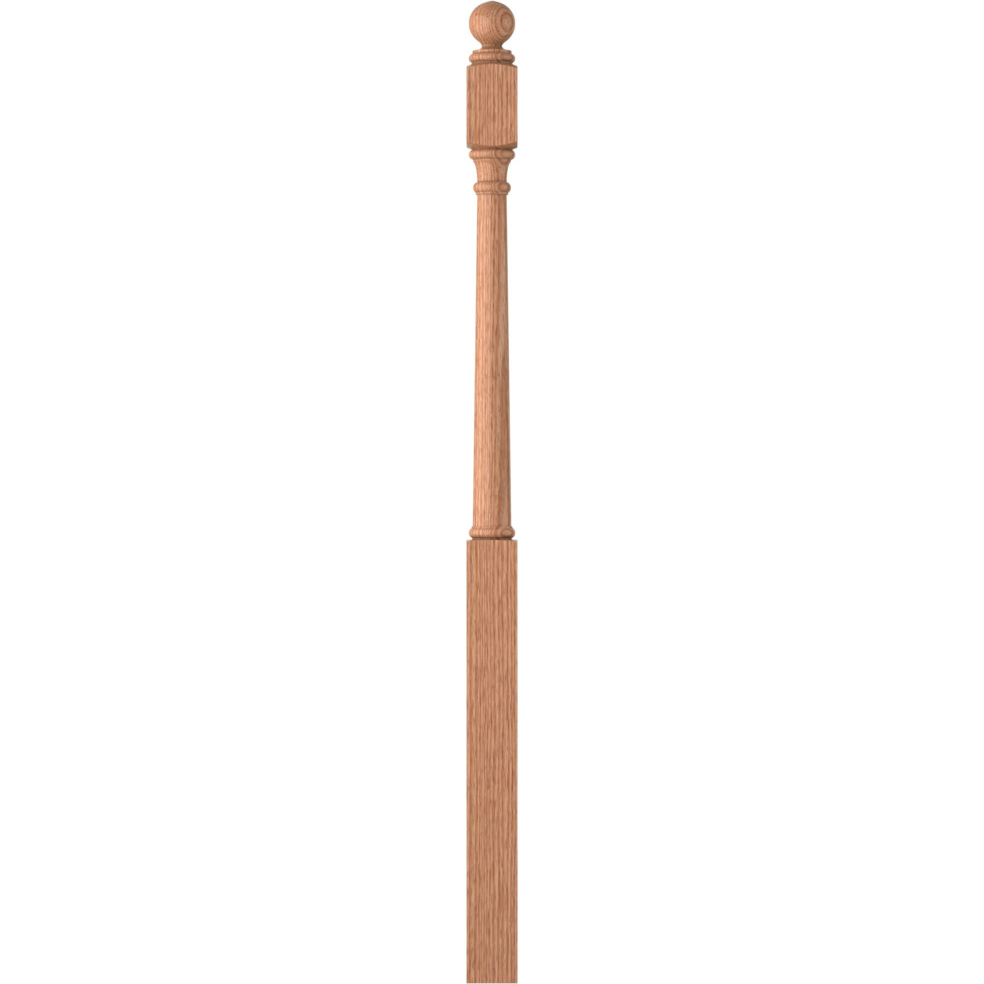 L.J. Smith Stair Systems LJ-4042BT-O Cornerstone 3.0-in x 57.75-in Unfinished Red oak Universal Stair Newel Post