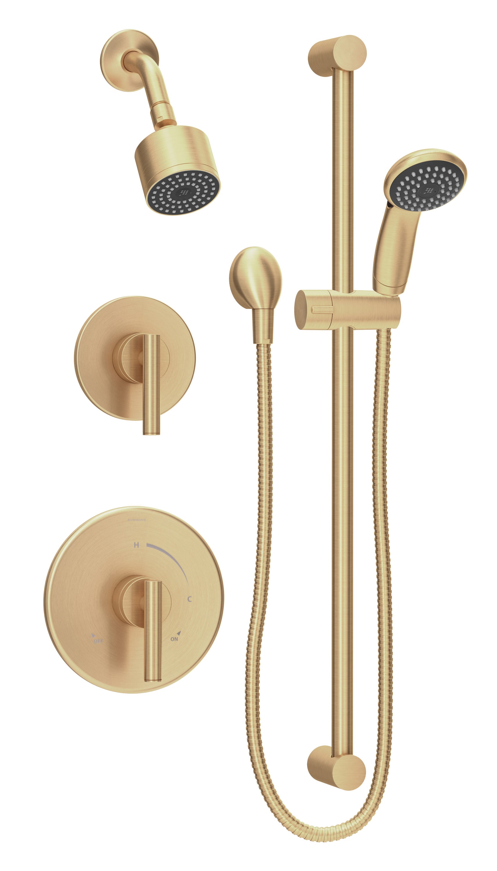 Symmons 3505H321VCYLBBBZ1.5T Dia Brushed Bronze 2-handle Single function 3-Inches Round Shower Faucet