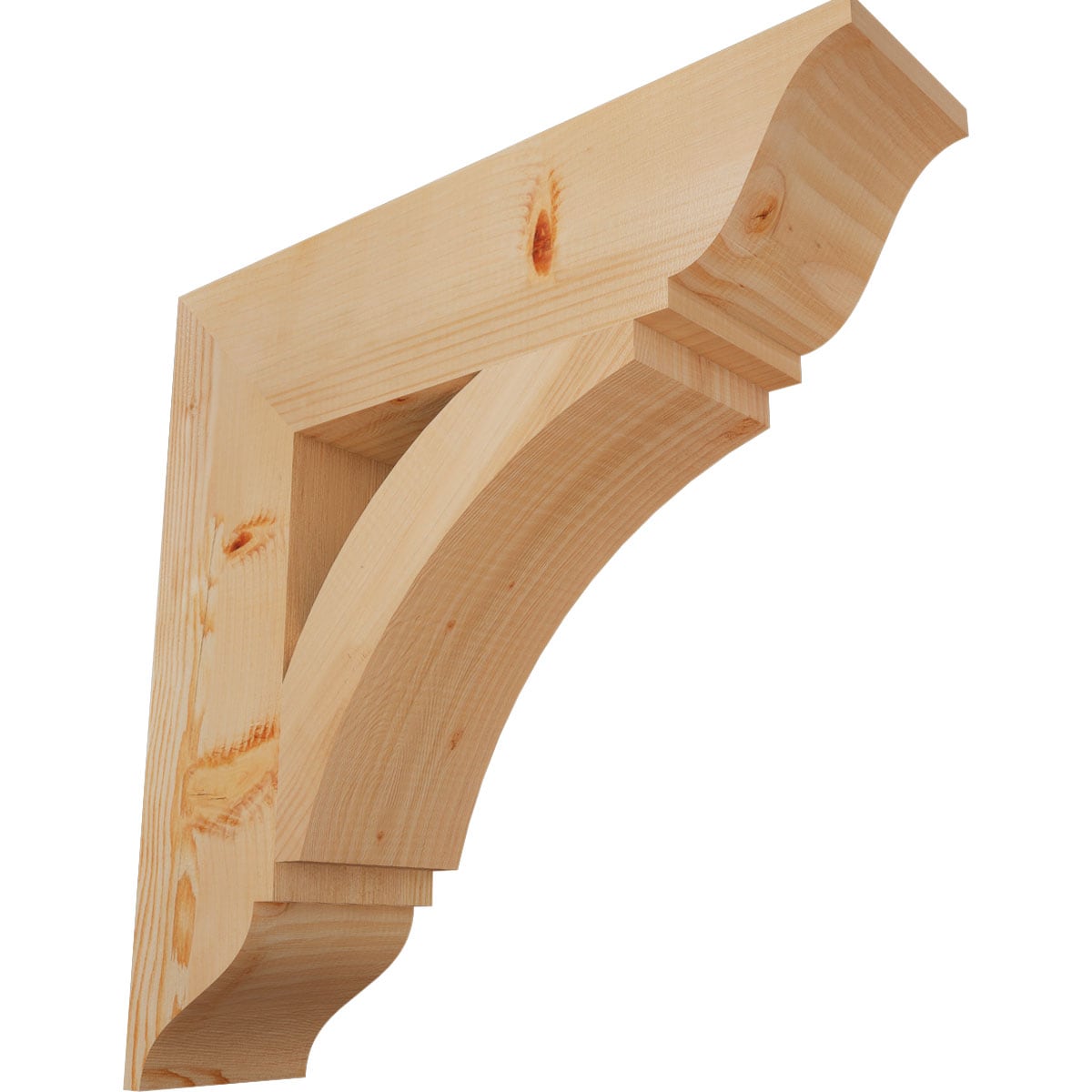 Ekena Millwork BKT06X24X24THR01SDF Thorton traditional smooth 5-1/2-in x 24-in x 24-in Douglas fir Brown Wood Standard bracket