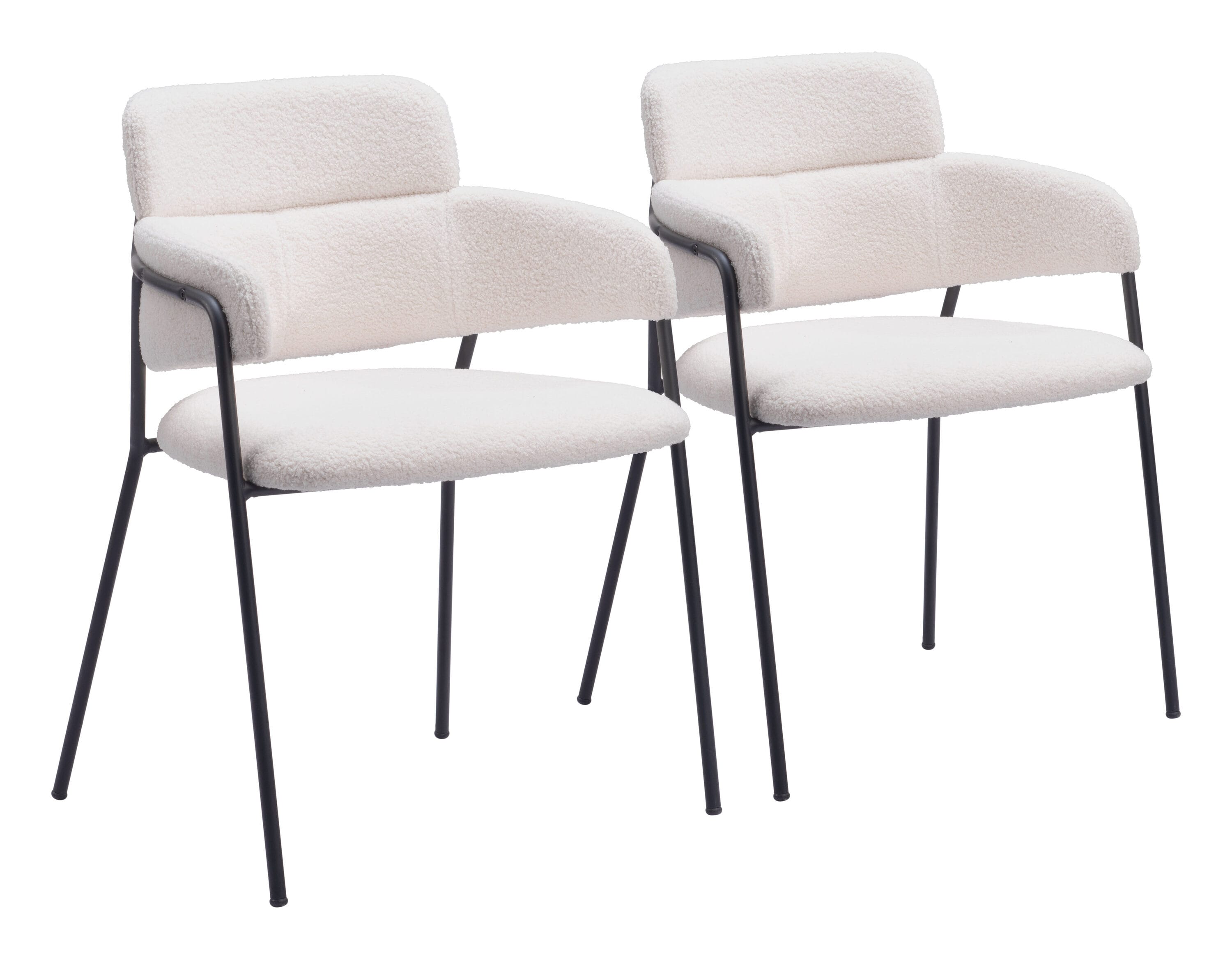 ZUO 109663 Set of 2 Contemporary/Modern Polyester/Polyester Blend Upholstered Dining Arm Chair (Wood Frame)