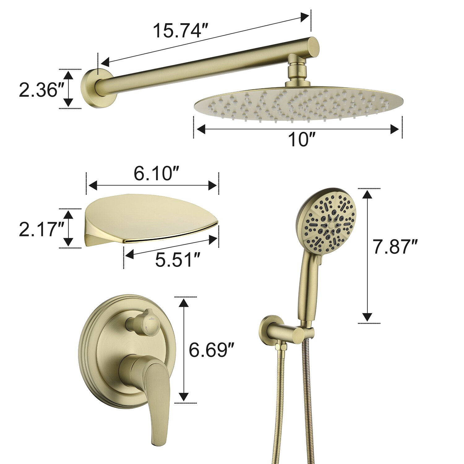 Cobbe RSF0210G Showerhead-Bar-Panels - View #6