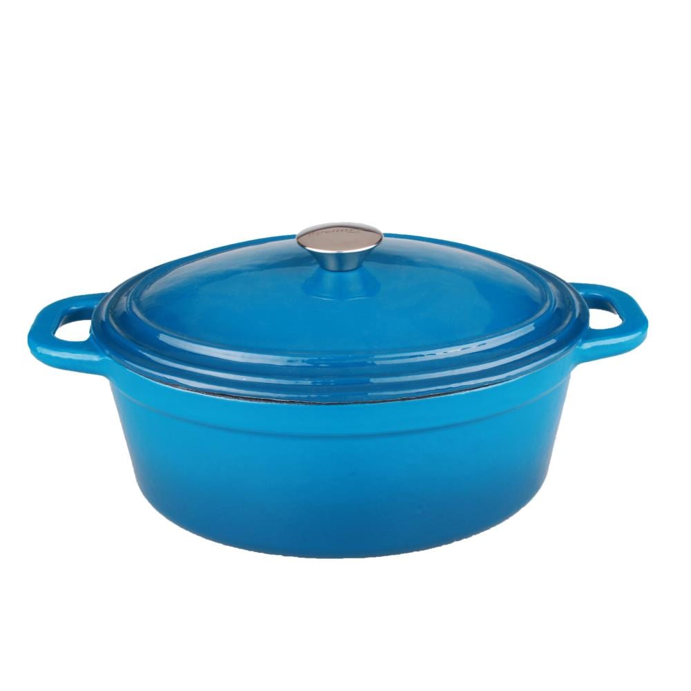 BergHOFF 8qt Oval Cast Iron Casserole, Blue in the Cooking Pots ...