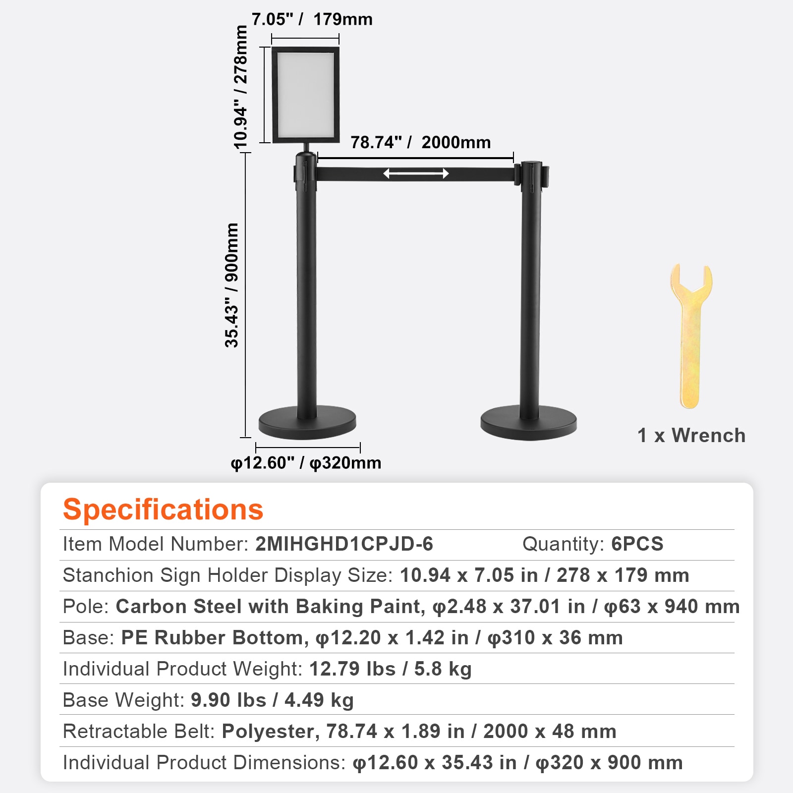 VEVOR SCZGGLZHSTZX02342V0 Commericial-Crowd-Control-Barriers - View #7