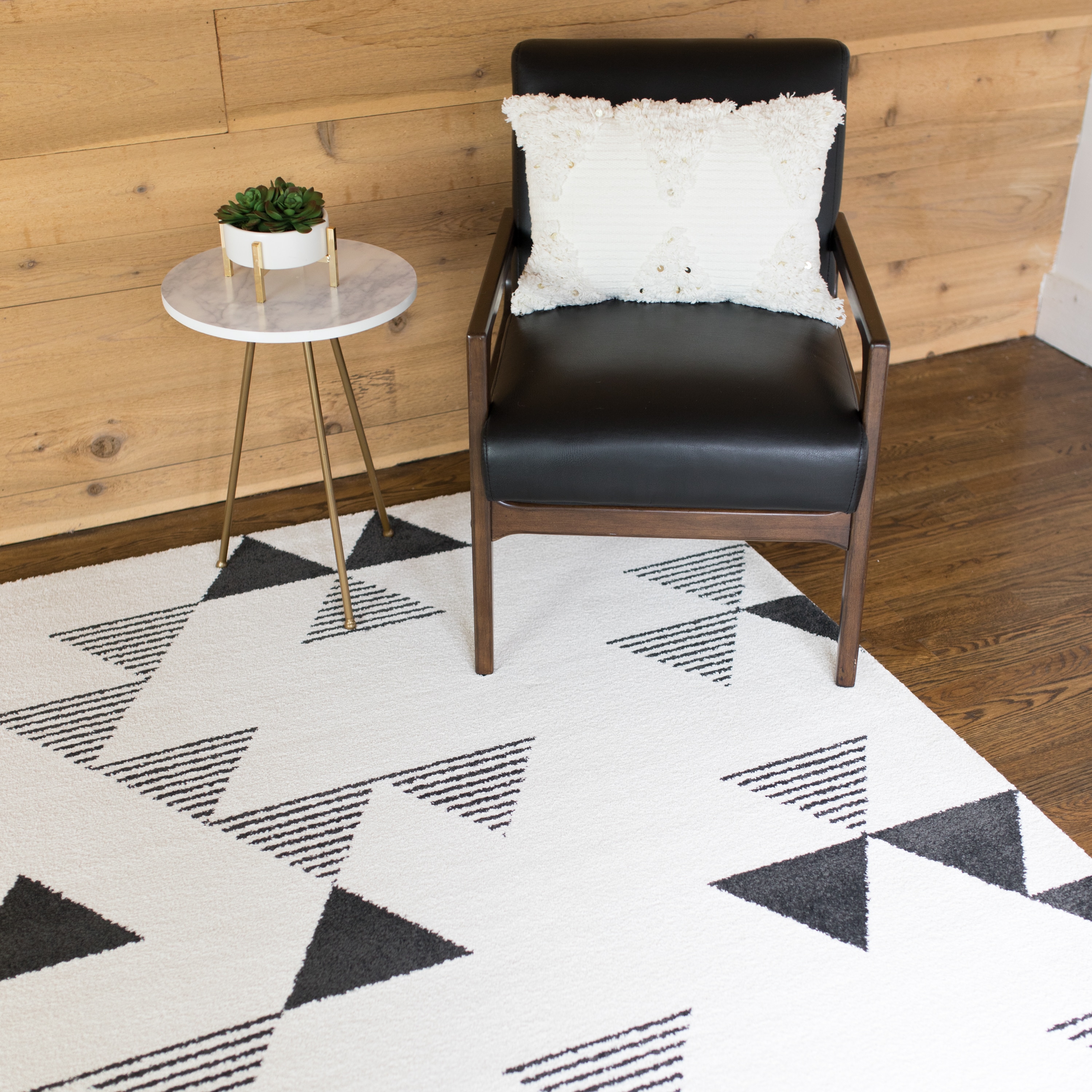 Balta 3090717 Phoebe 4 x 6 (ft) Loomed Polypropylene White Rectangular Indoor Geometric Bohemian/Eclectic Area rug