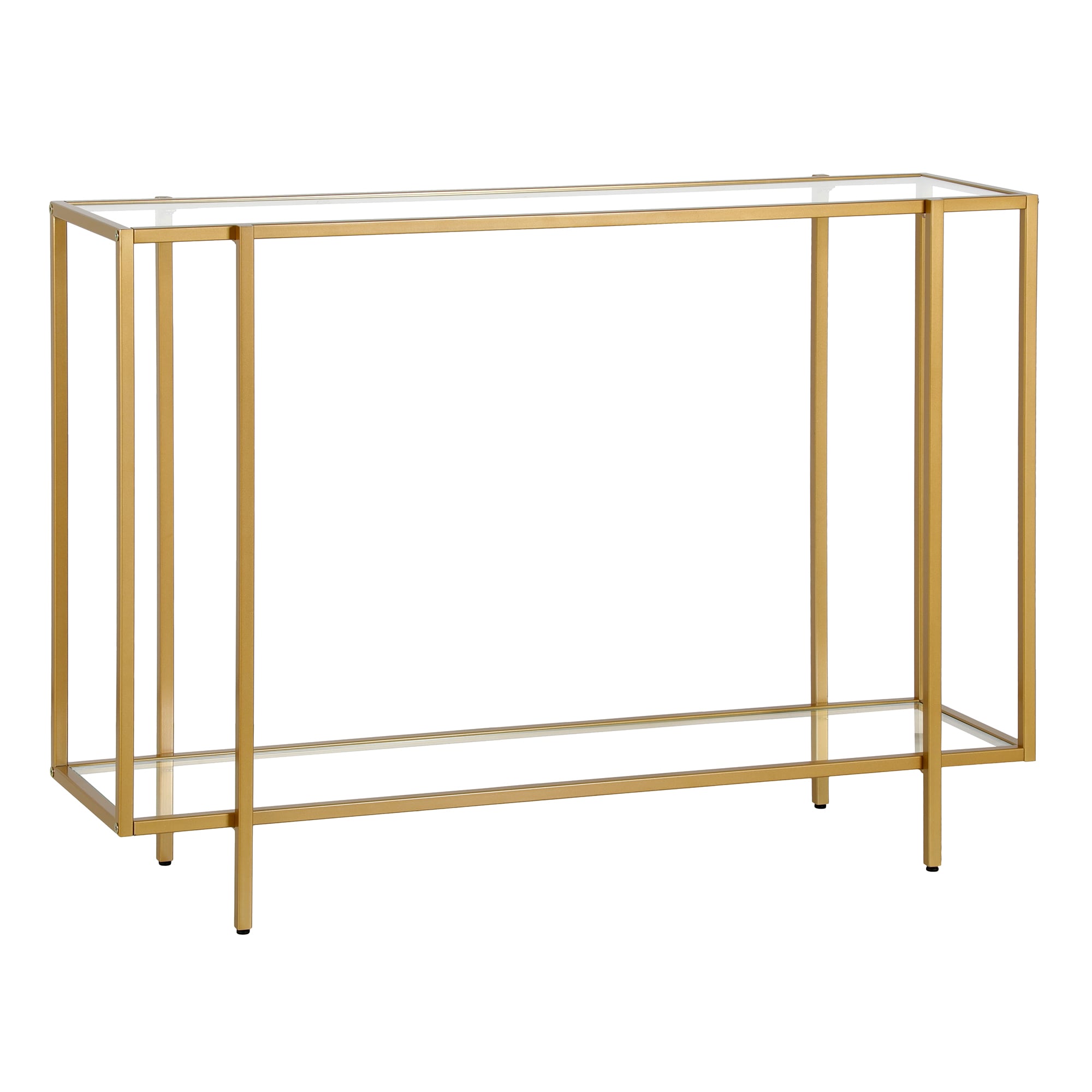Hailey Home AT1751 Vireo Midcentury Brushed Brass Console table