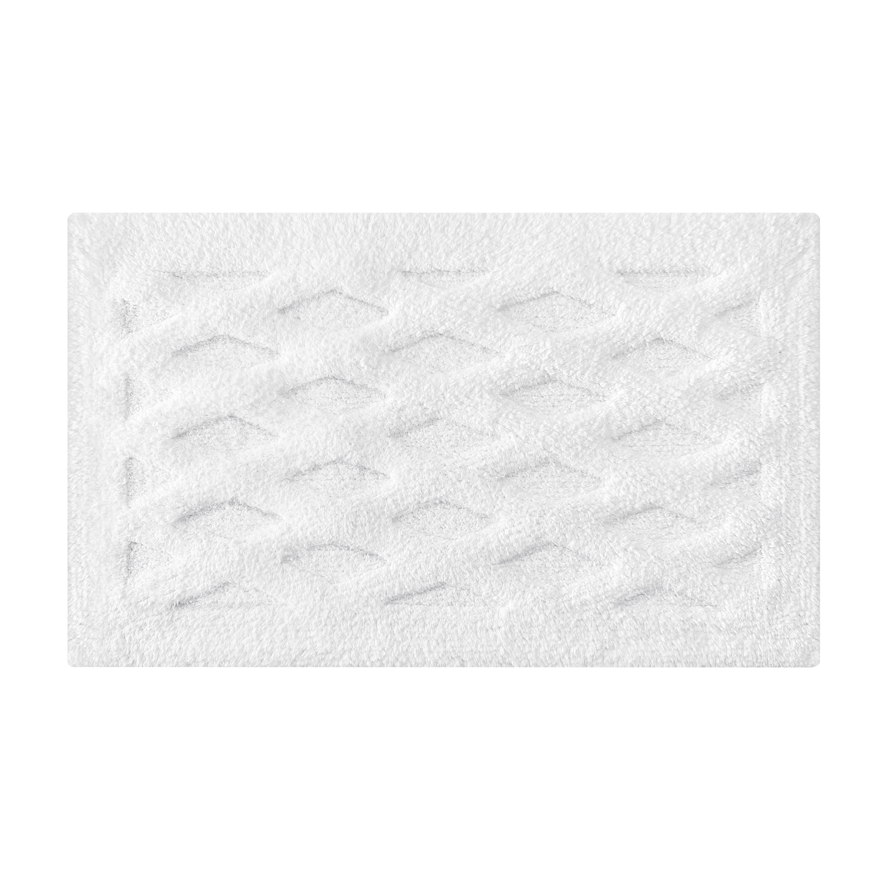 MH LONDON MH-BR-1065 Windsor 34-Inches x 21-Inches White Cotton Bath rug