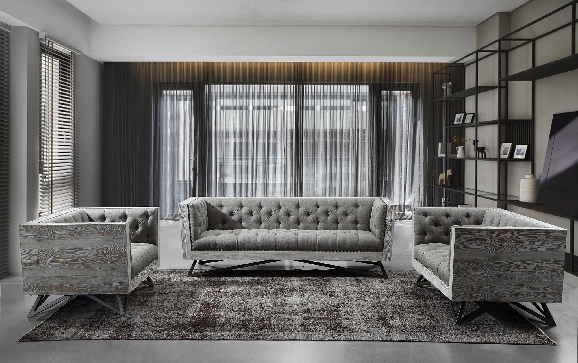 Armen Living LCRE3GR Sofas-Loveseats - View #4