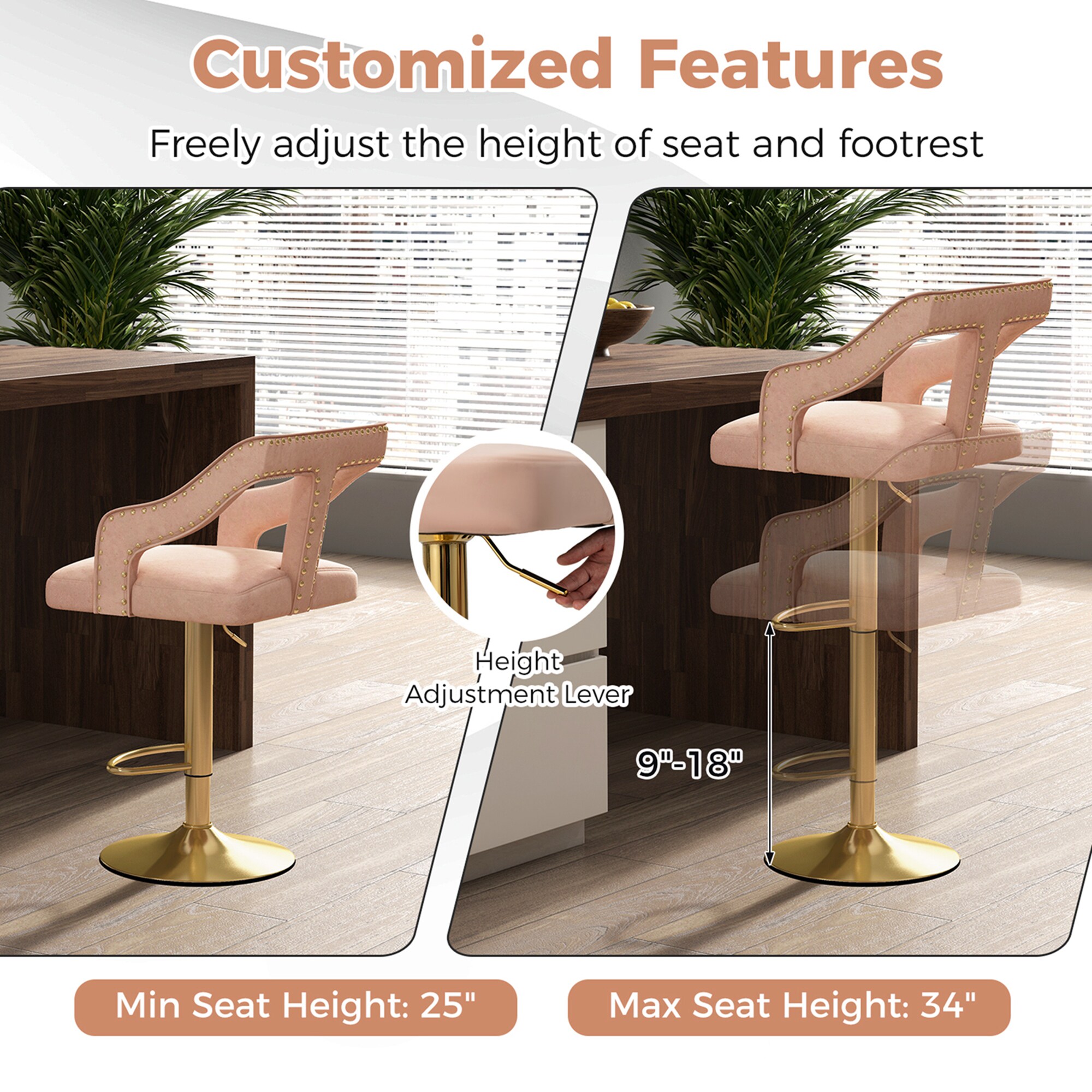 Costway HCST01376 stools - View #3