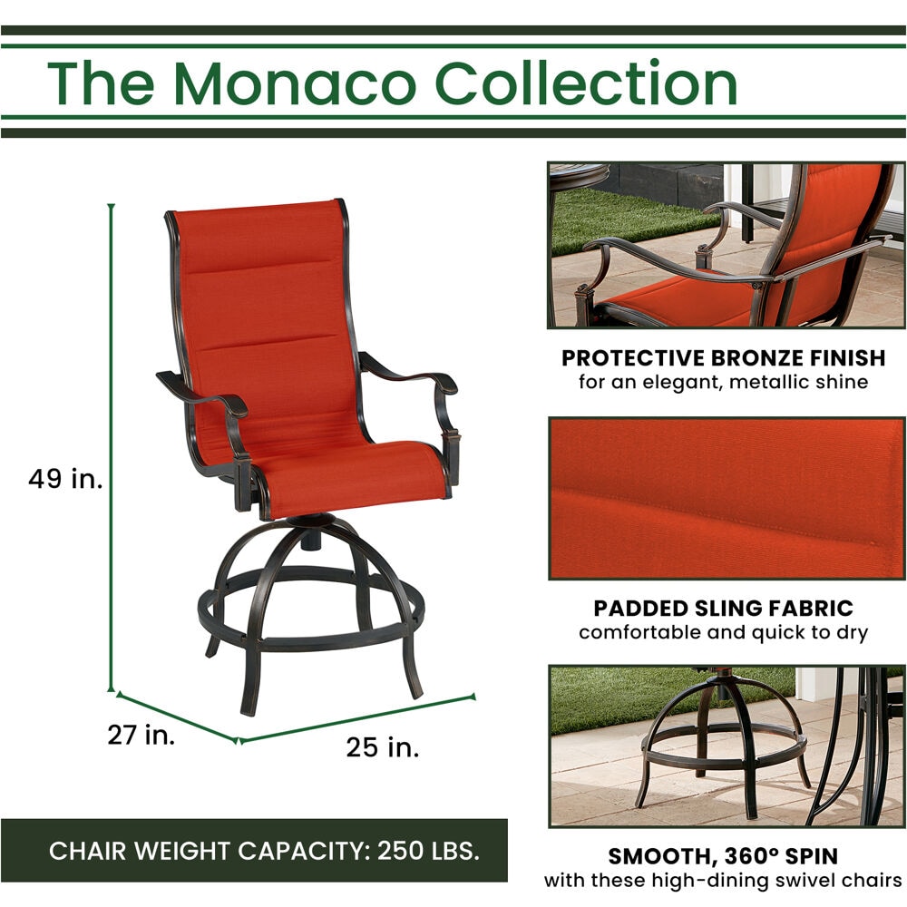 Hanover MONDN5PCPDBR-C-RED Patio-Dining-Sets - View #3