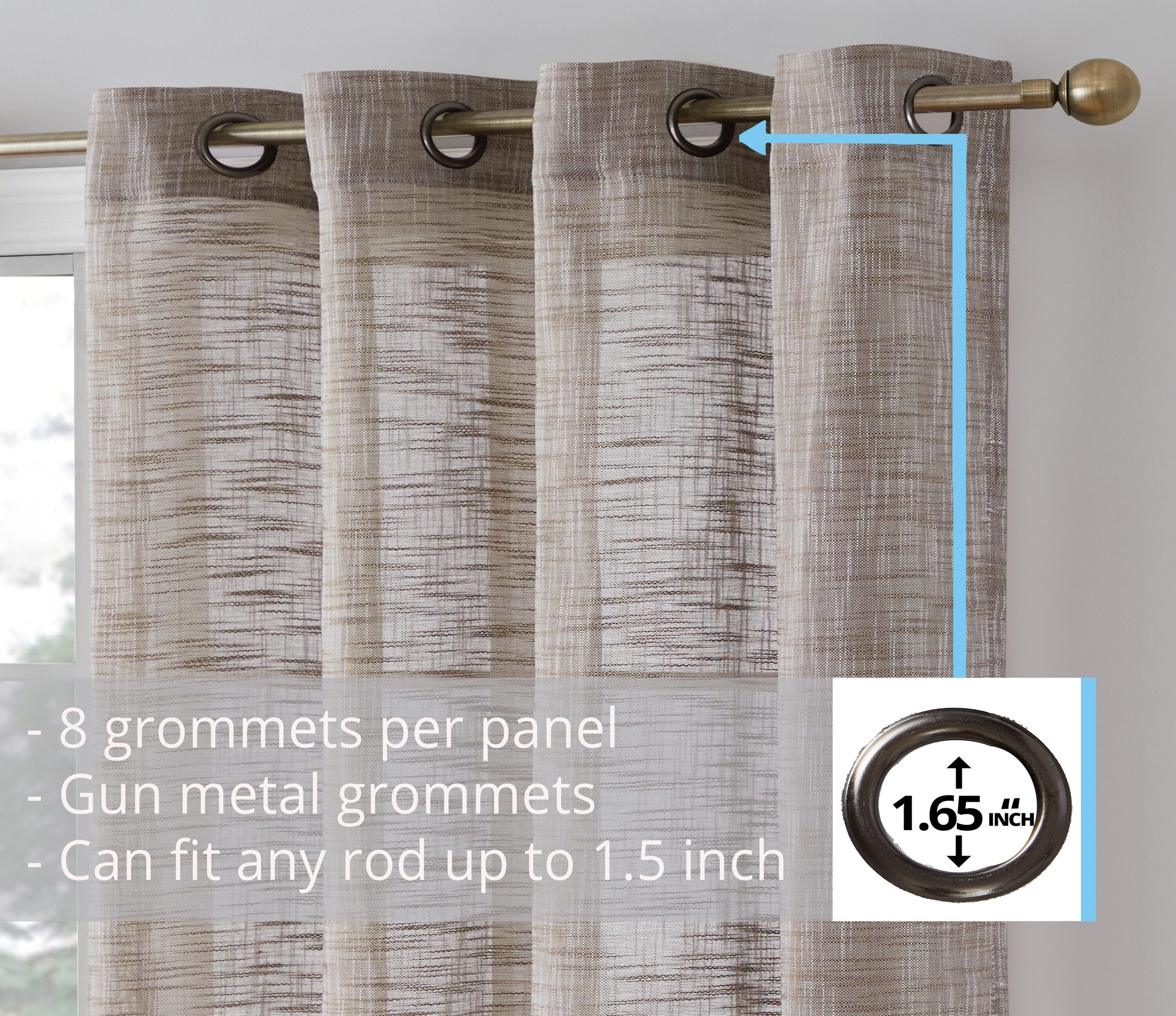 Totally Home Decor MAD-LNGR-TAUP72 curtains - View #3