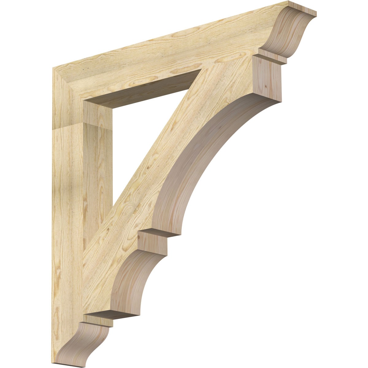 Ekena Millwork BKT06X42X42BOA01RDF Balboa traditional rough sawn 6-in x 42-in x 42-in Douglas fir Brown Wood Standard bracket