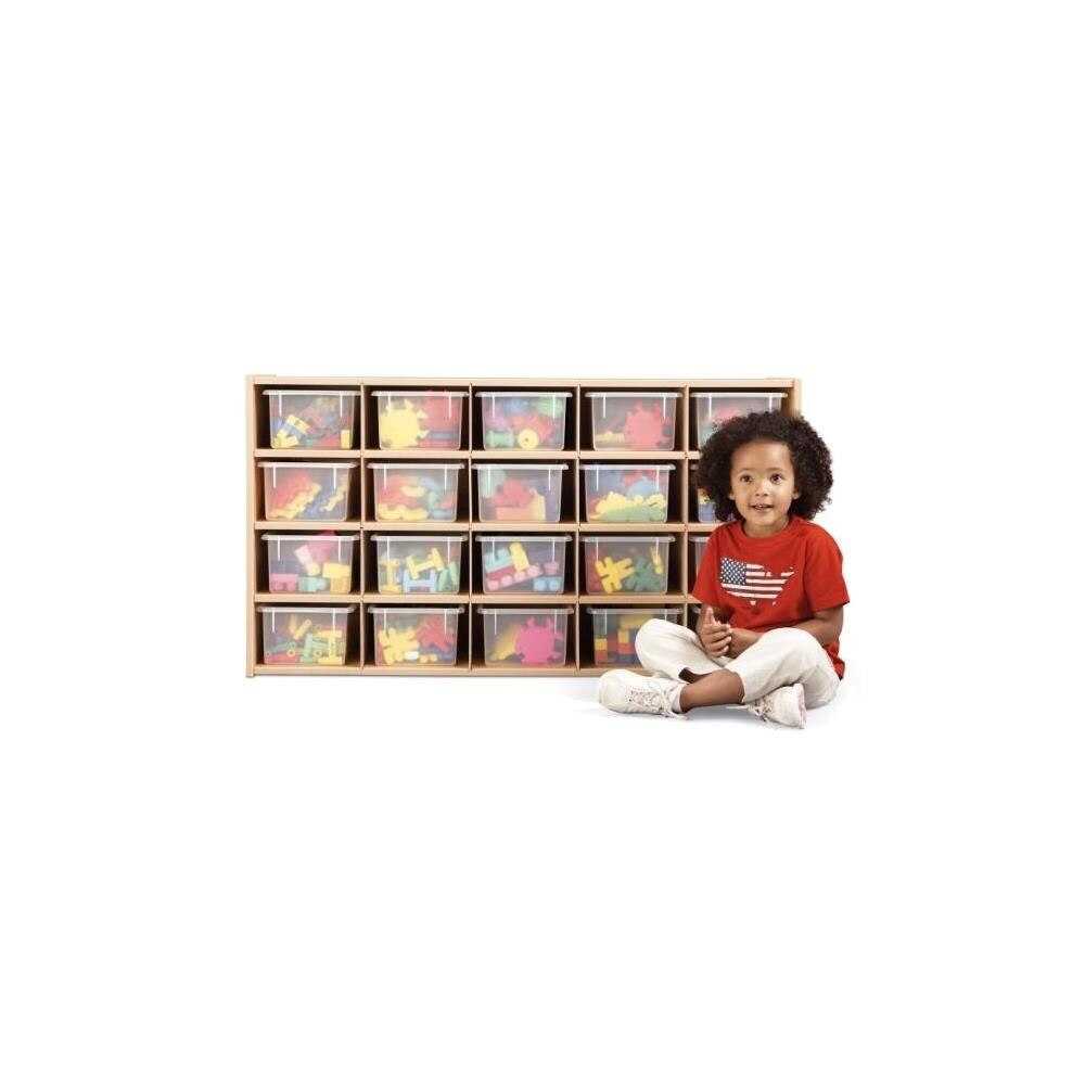 Young Time JNT2913  7041YT441 20 Tray Cubbie Storage- with clear trays