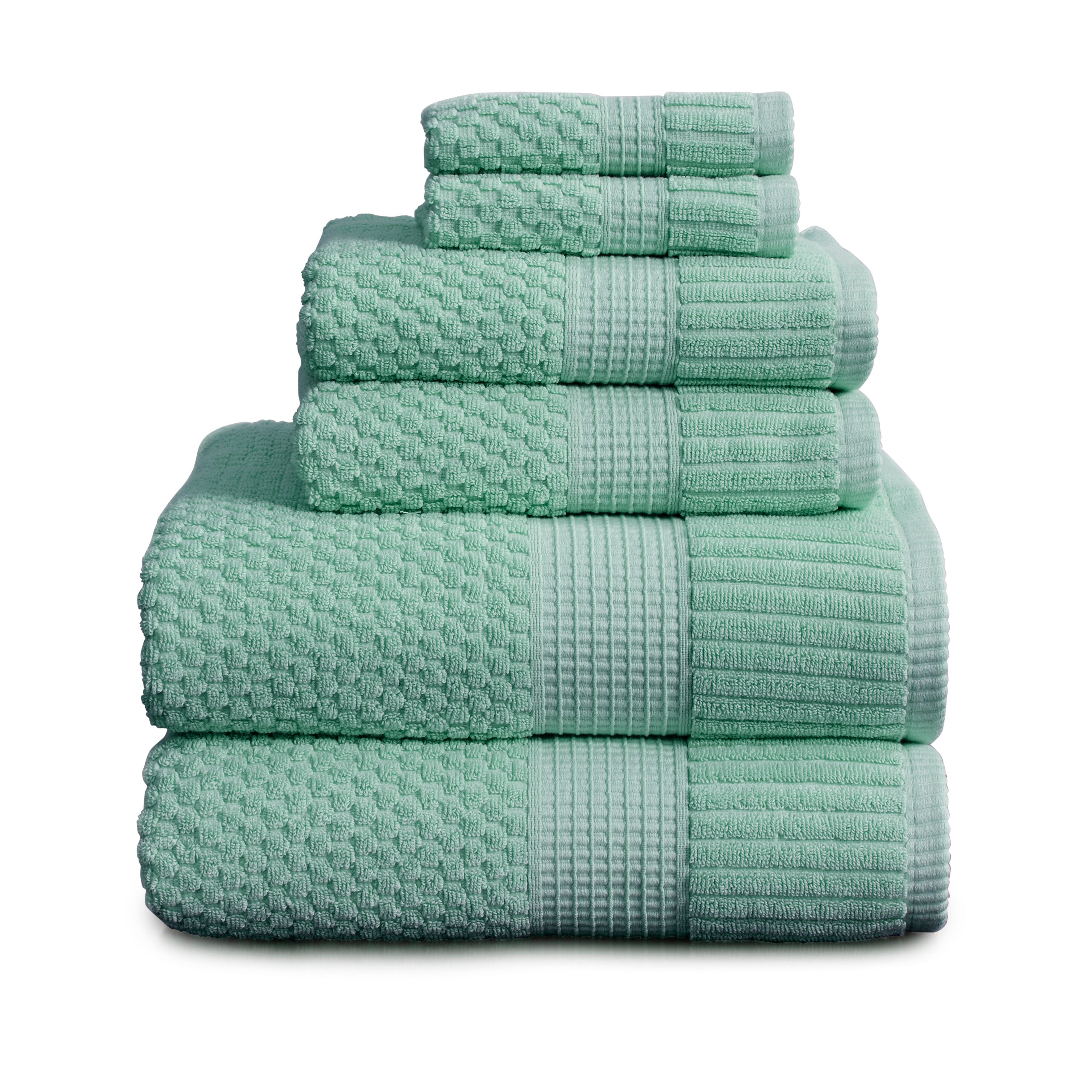 6pc Quick Dry Bath Towel Set Turquoise - Cannon