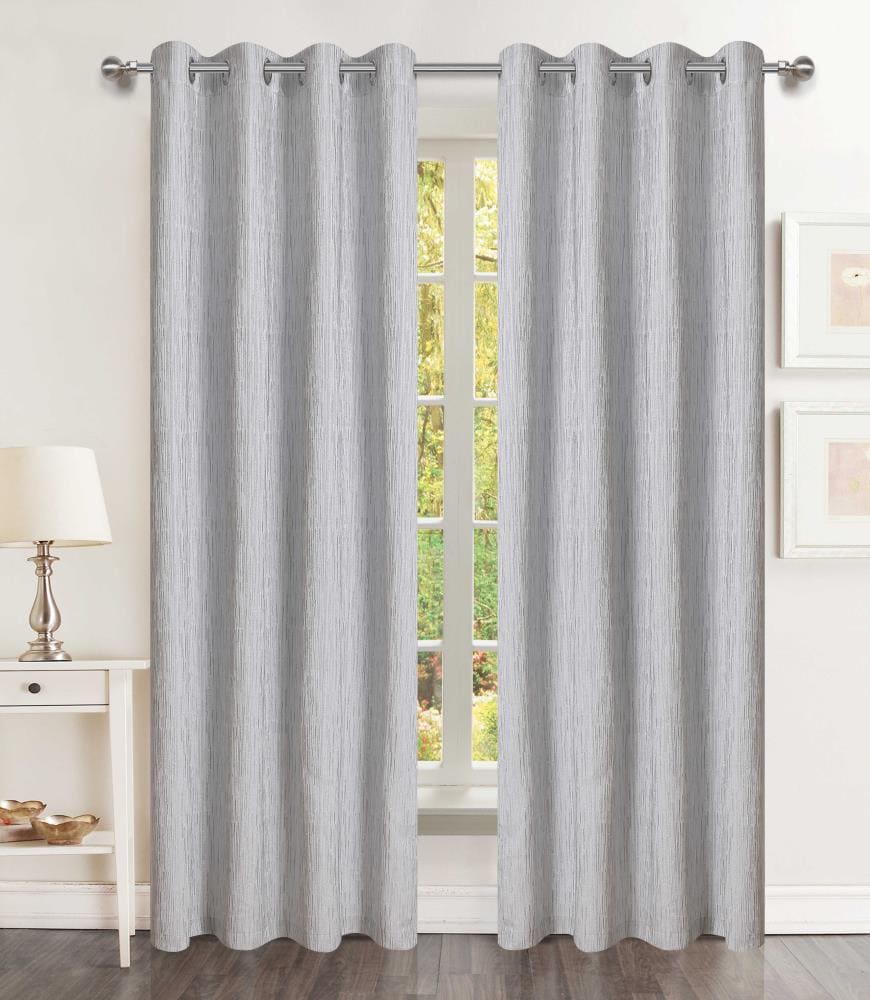 Popular Home 947090 84-Inches SILVER Room darkening Grommet Single curtain panel