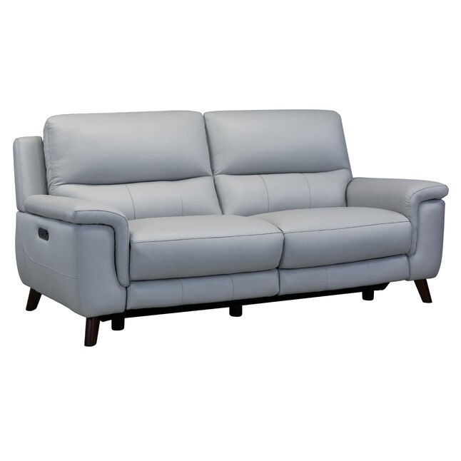 Armen Living Lizette Modern Dove Grey, Grey Leather Power Reclining Sofa Set