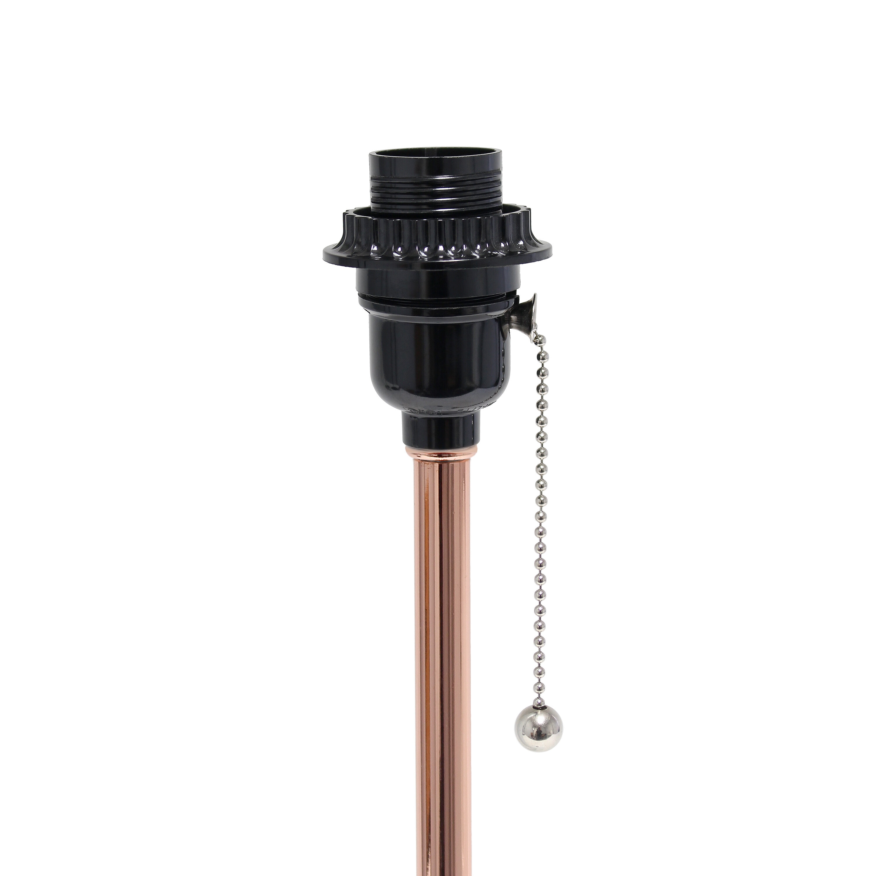 Rose Gold Metal Table Lamp with White Drum Shade