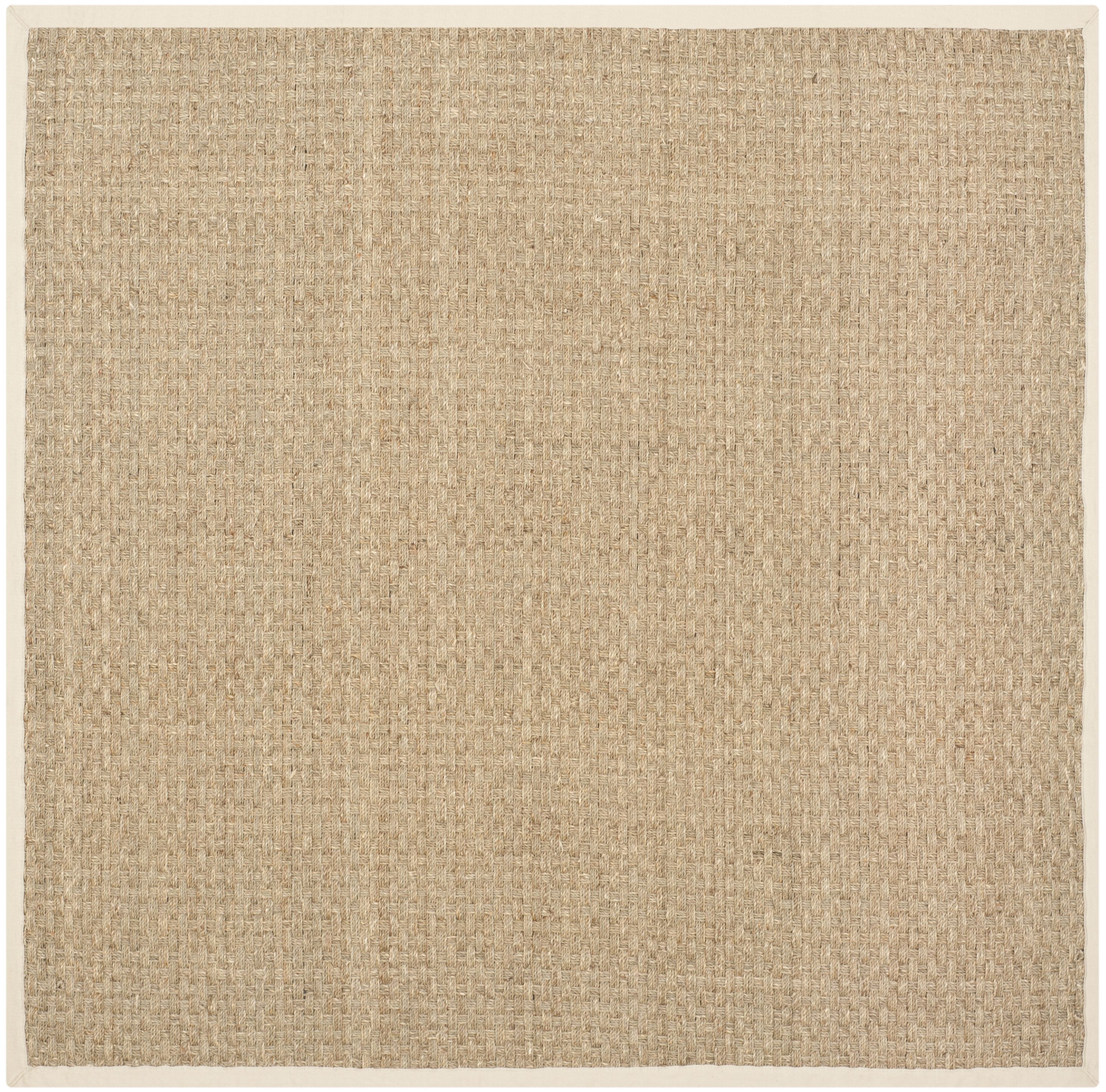 Safavieh NF114A-6SQ Natural Fiber Hampton 6 x 6 (ft) Loomed Seagrass Natural/Beige Square Indoor Solid Coastal Area rug