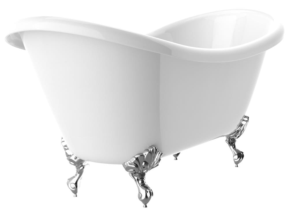 Belissima 69'' White Acrylic Clawfoot Freestanding Bathtub